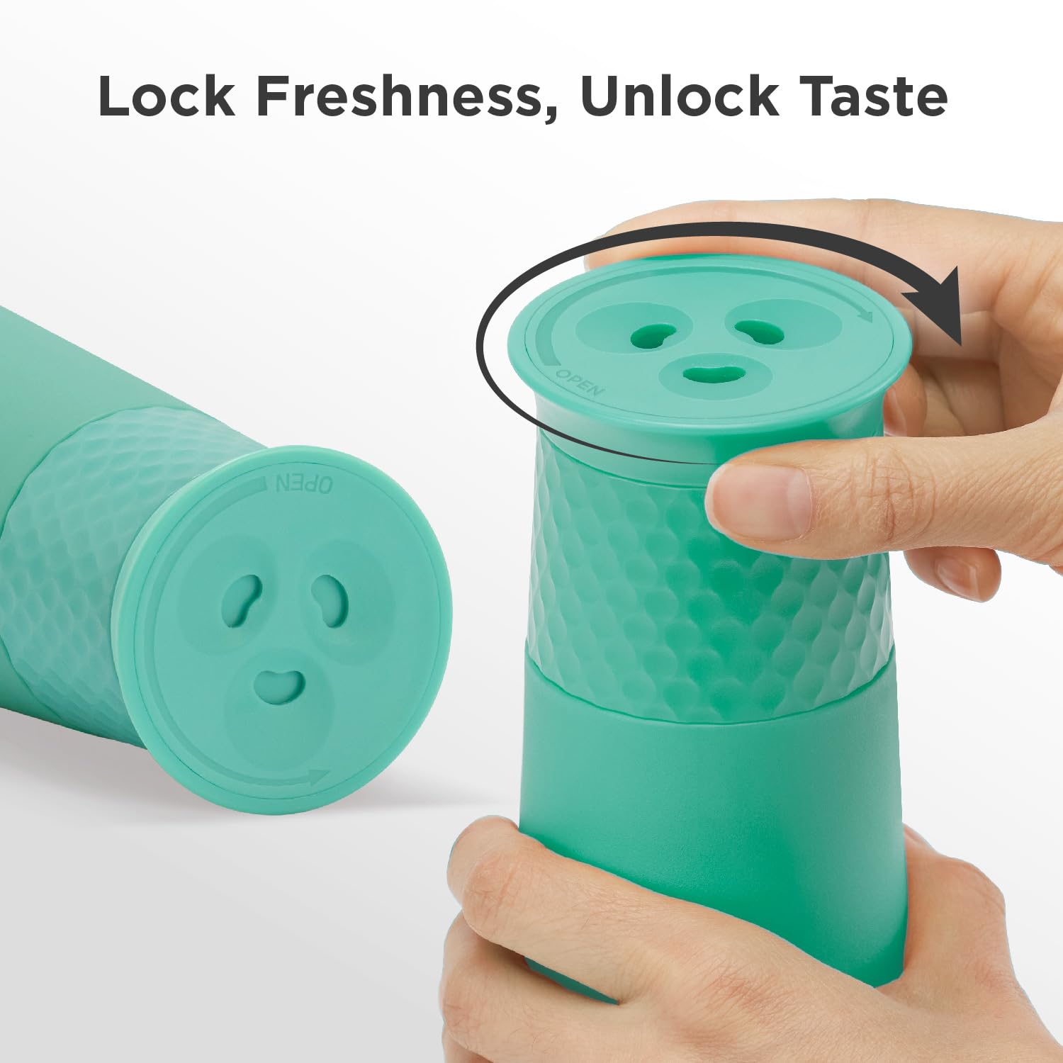Electric Rechargeable Gravity Salt and Pepper Grinder - Adjustable Coarseness, One-Hand Operated, Refillable Spice Shaker for Kitchen, Cooking & Dining - Lightweight & Portable (Teal)