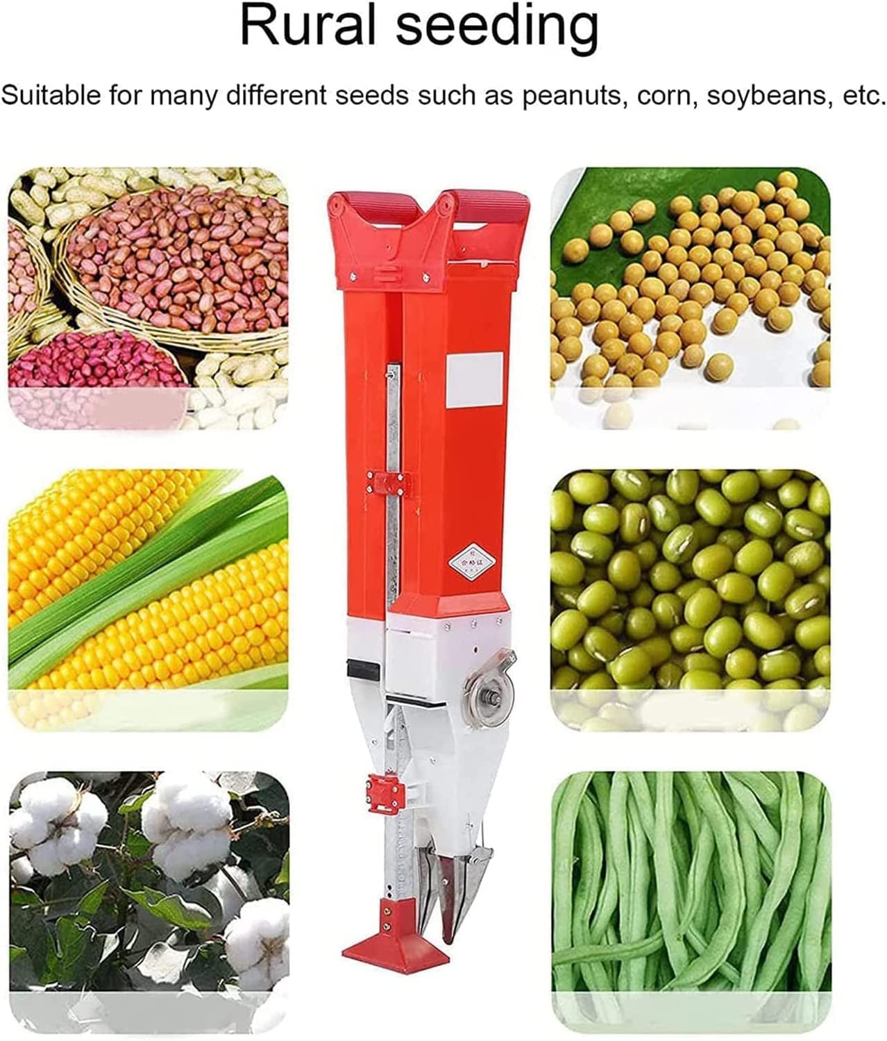 Portable Manual Seed Planter - Stainless Steel Corn, Onion & Peanut Seeder with Long Handle - Garden Planting Tool for Soybean, Vegetables & Home Gardening