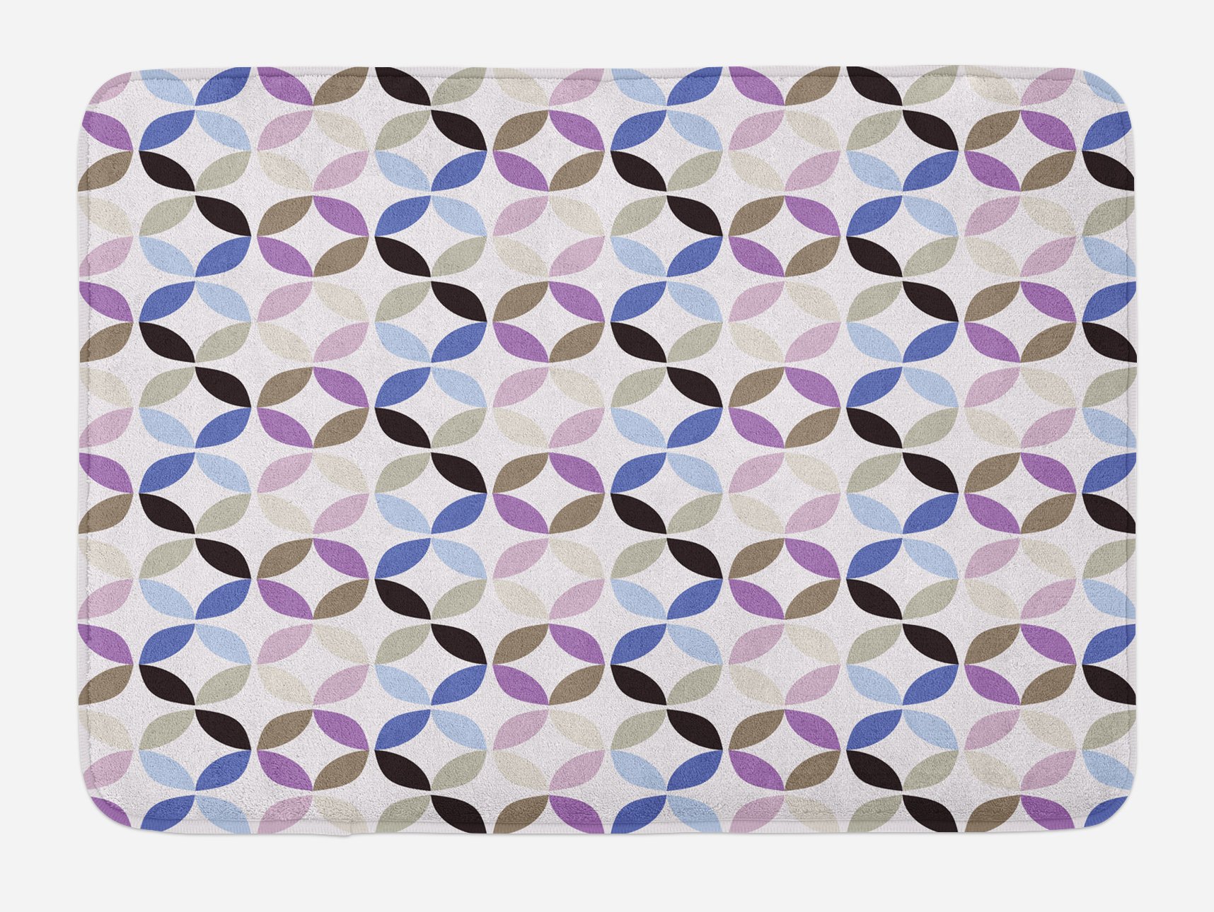Ambesonne Geometric Circle Bath Mat - Non-Slip Plush Bathroom Rug with Modern Art Print, 30.2 x 20 Inches, Multicolor - Perfect for Contemporary Bathrooms & Spa-Like Showers