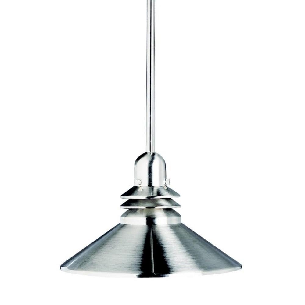 Nautical Metal Mini Pendant Light with Single Brushed Nickel Shade - Perfect for Kitchen Island, Dining Room, or Entryway Lighting