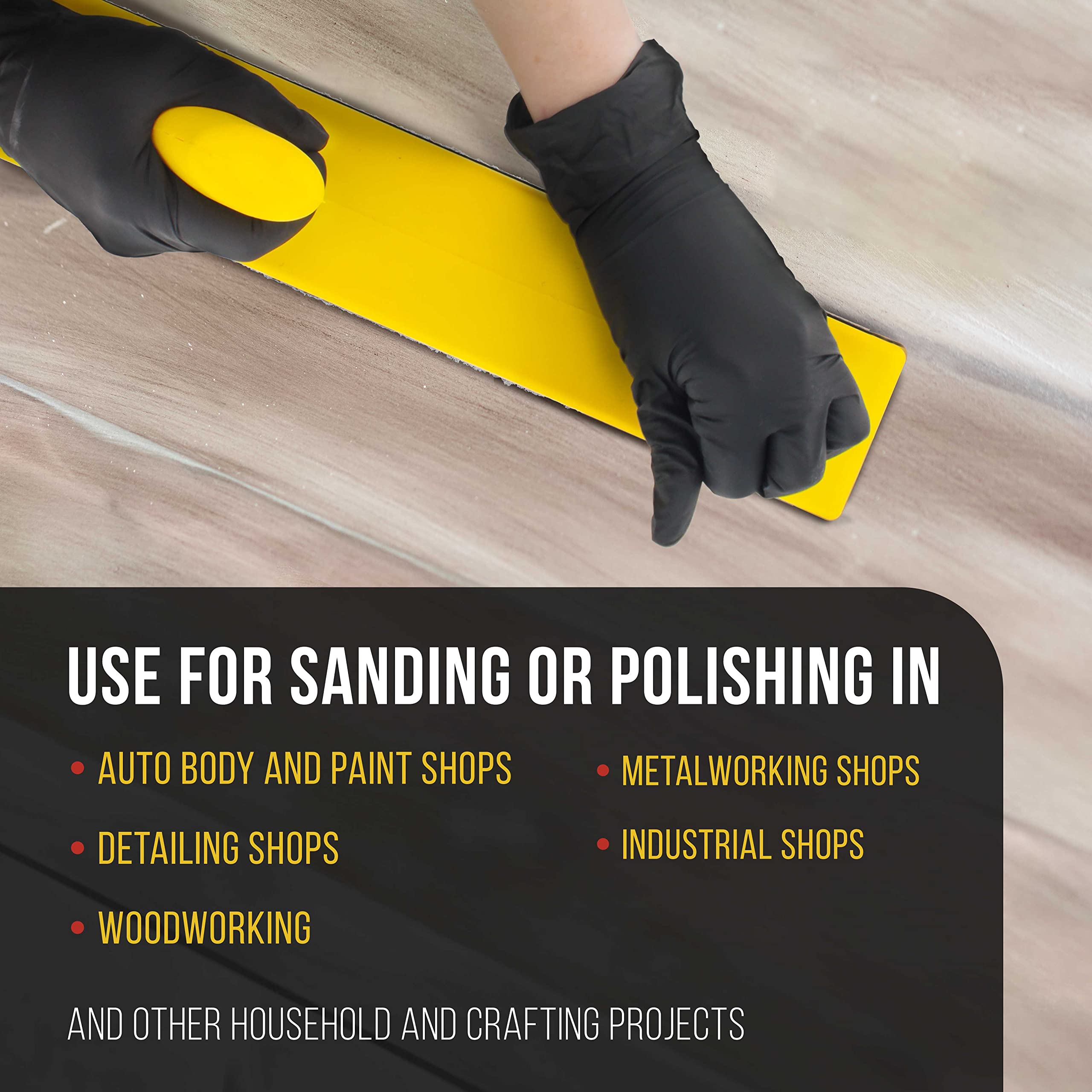 Dura-Gold Pro Series Firm & Flex Longboard Hand Sanding File Block with Hook & Loop Backing & PSA Adapter Pad - Compatible with Continuous Rolls & Sandpaper Sander Sheets - Flexible Sanding for Contoured Surfaces - Perfect for Auto Body, Woodworking & DIY Projects