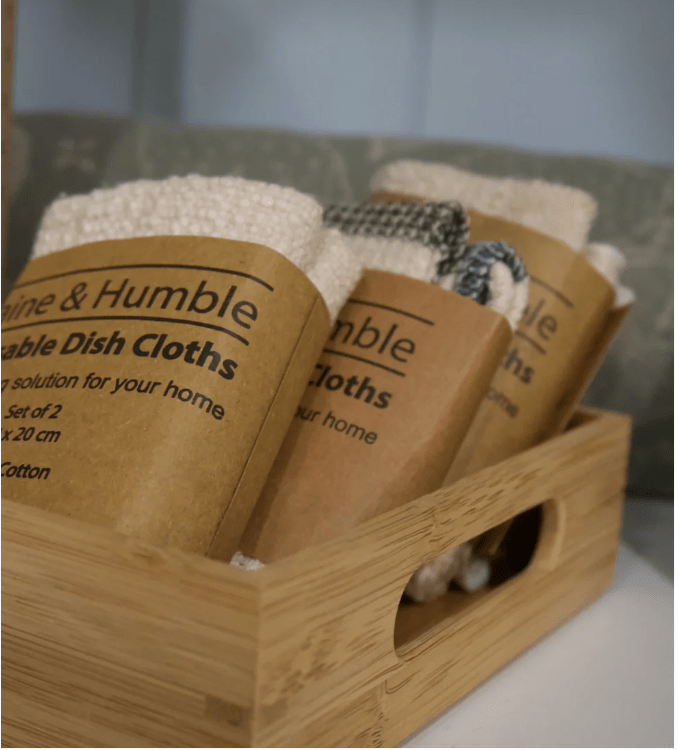 Eco-Friendly Woven Natural Dish Cloths Set of 2 - Reusable & Absorbent Kitchen Towels for Dish Drying, Cleaning & Counter Wiping