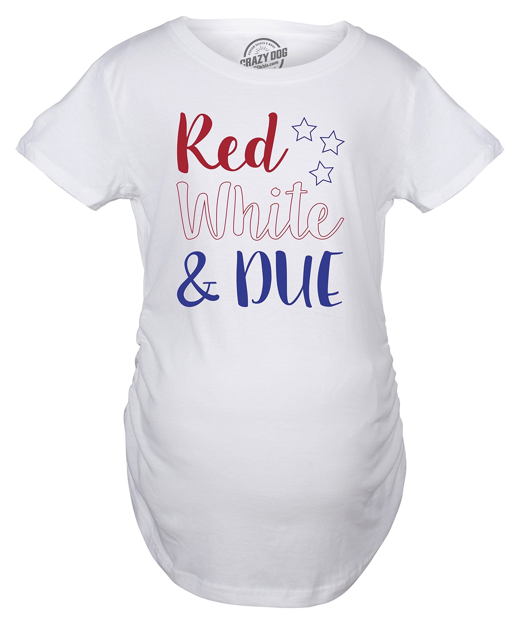Stylish Maternity Red White and Blue Pregnancy T-Shirt | Cute Patriotic Baby Bump Tee for Expecting Moms | Perfect for 4th of July, Baby Showers & Gender Reveals