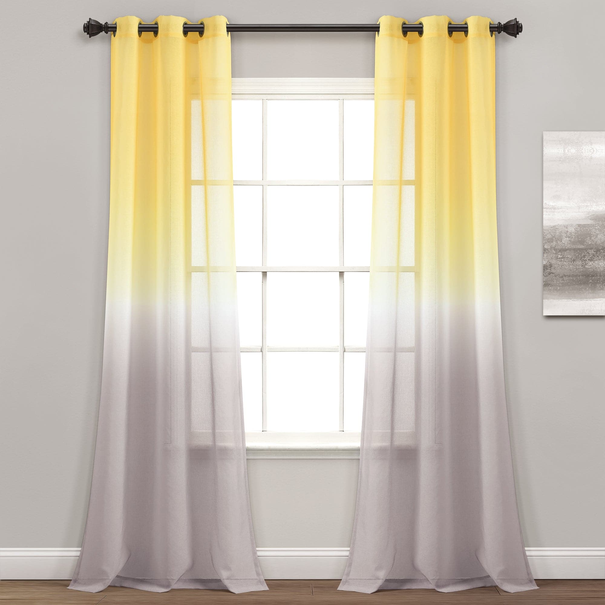 Umbre Fiesta Sheer Window Curtain Panel Set - Light Filtering Semi-Transparent Drapes for Living Room, Bedroom & Kitchen - Elegant Home Decor for Privacy & Sun Protection