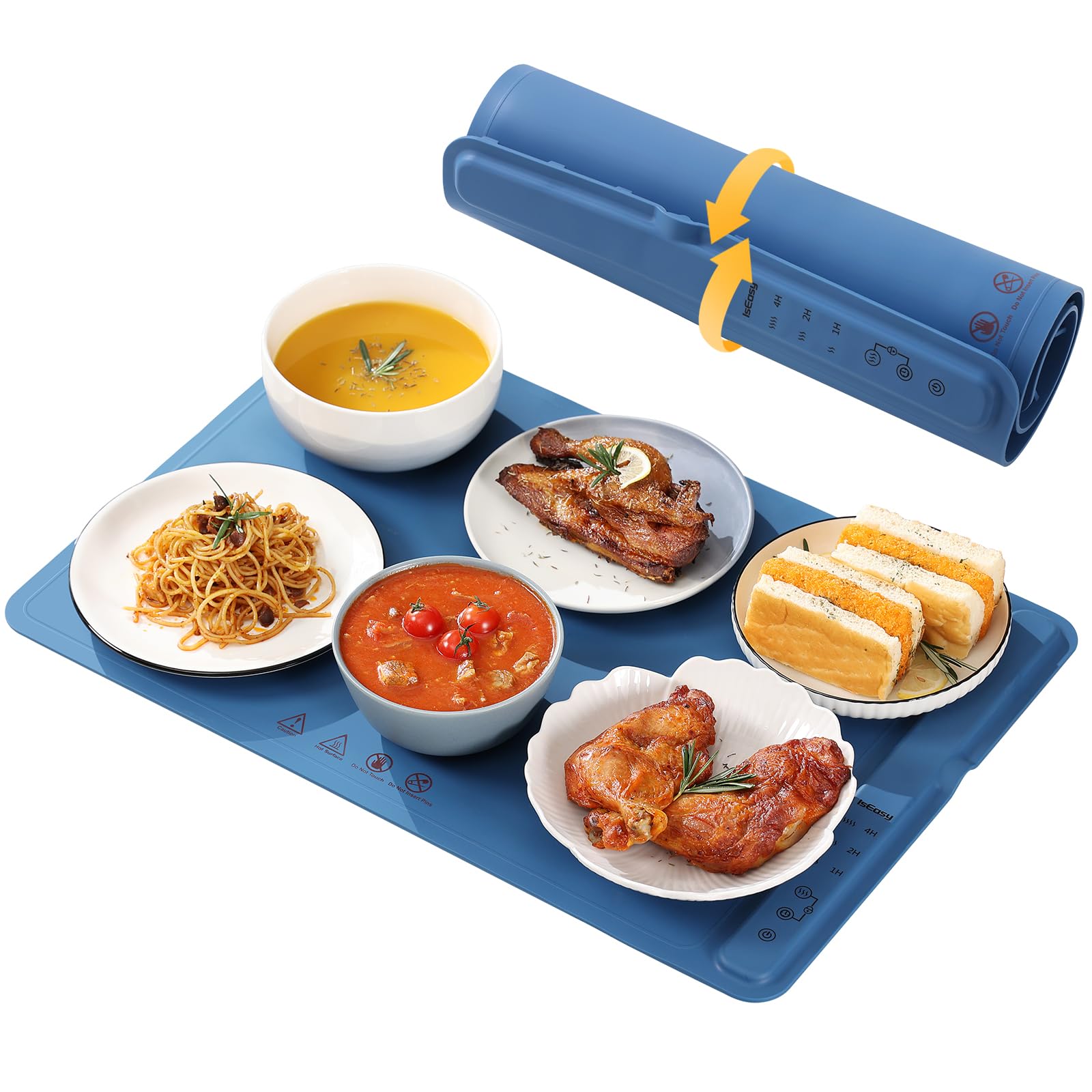 Electric Warming Tray - Adjustable Temperature & Timer, 23x16 Inch Large Silicone Heating Mat for Food - Perfect for Buffets, Parties, Catering & Home Use - Keep Meals Warm at Any Gathering