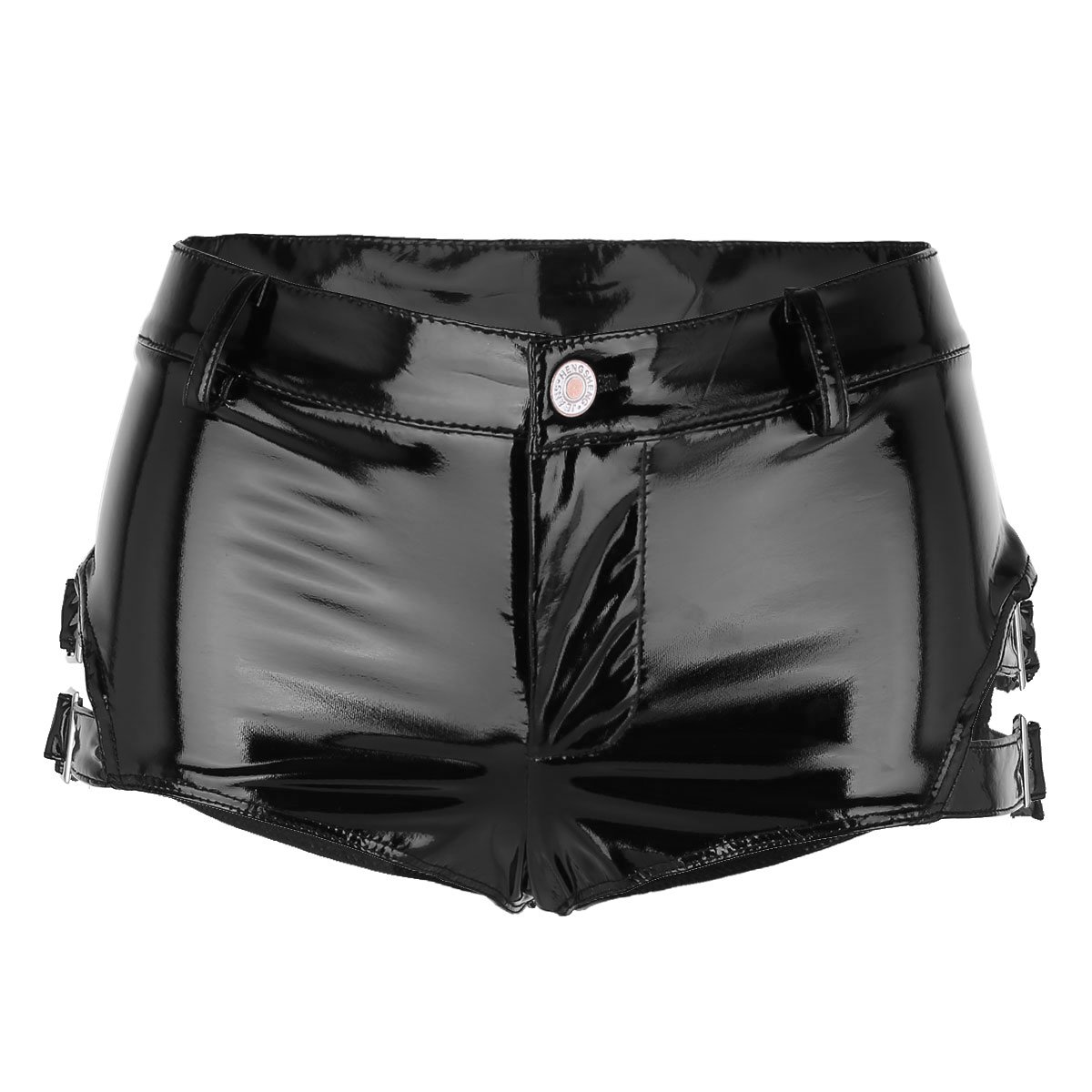 Sexy Women's Shiny Wetlook PVC Leather Lingerie Booty Shorts - Clubwear & Party Outfit for Nightlife, Cosplay & Boudoir Photography
