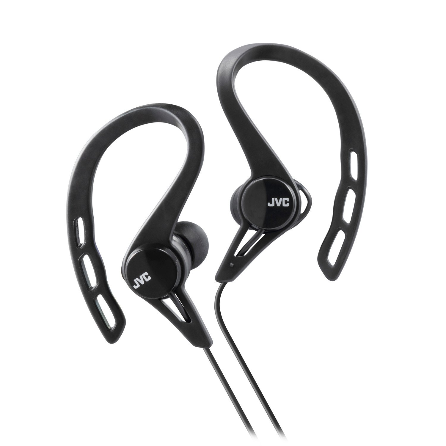 JVC Sports Splash & Sweat Proof In-Ear Headphones with Over-Ear Clip - Black | Wireless Workout Earbuds for Running, Gym & Outdoor Activities