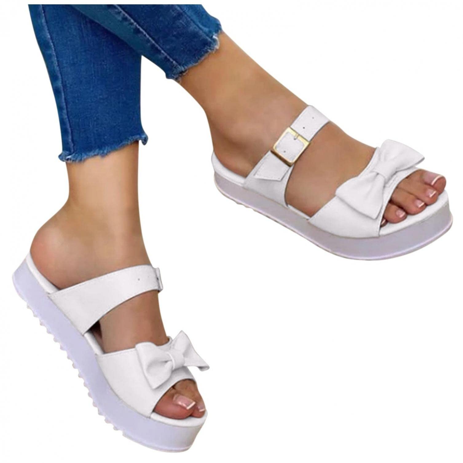**NOLDARES Women's Casual Summer Sandals - Buckle Ankle Strap Open Toe Thong Flat Flip Flops | Comfortable & Stylish for Beach, Pool, and Everyday Wear**