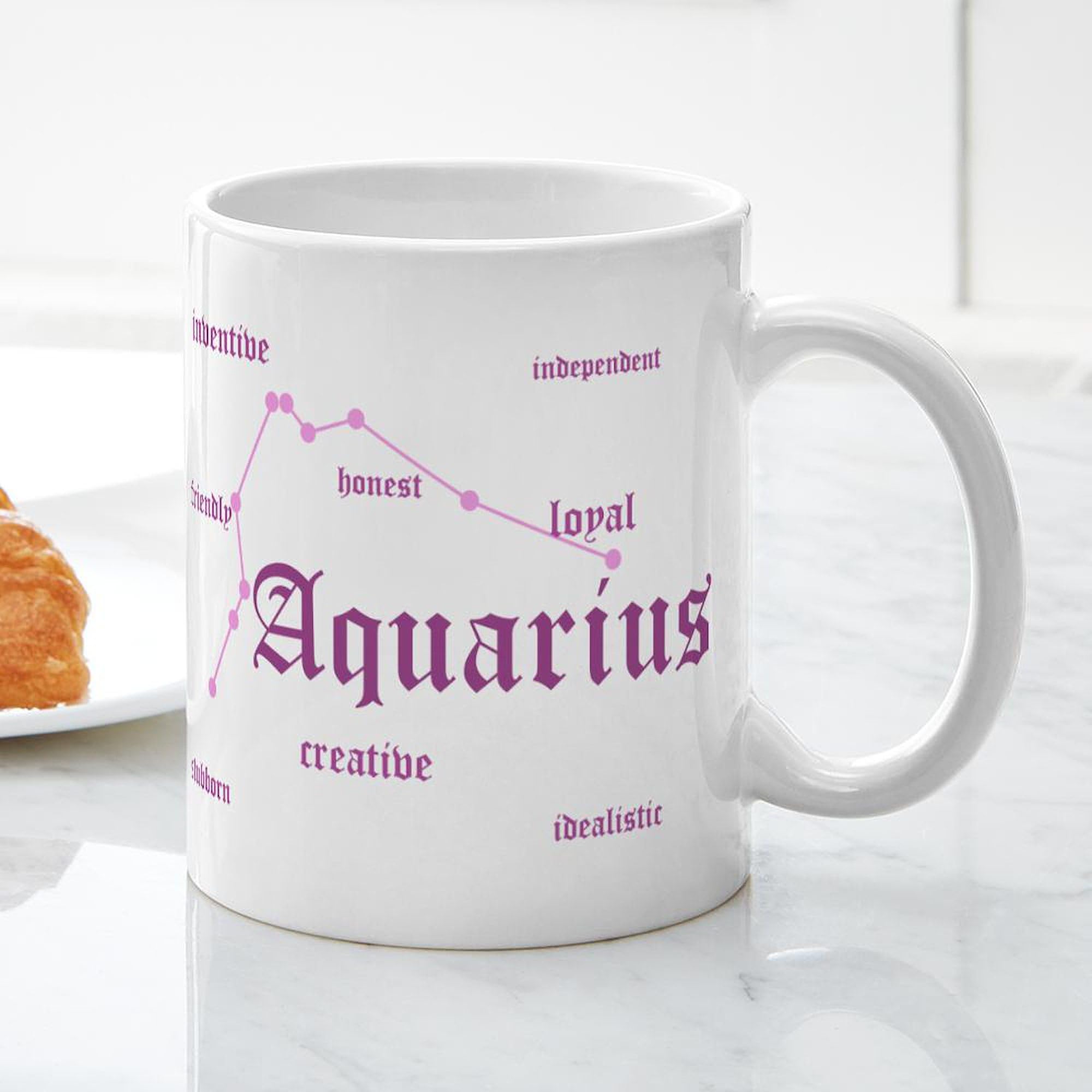 Aquarius Zodiac Sign Ceramic Coffee Mug - 11 oz (325 ml) - Unique Astrology Gift for Coffee & Tea Lovers - Perfect for Home, Office & Gifts