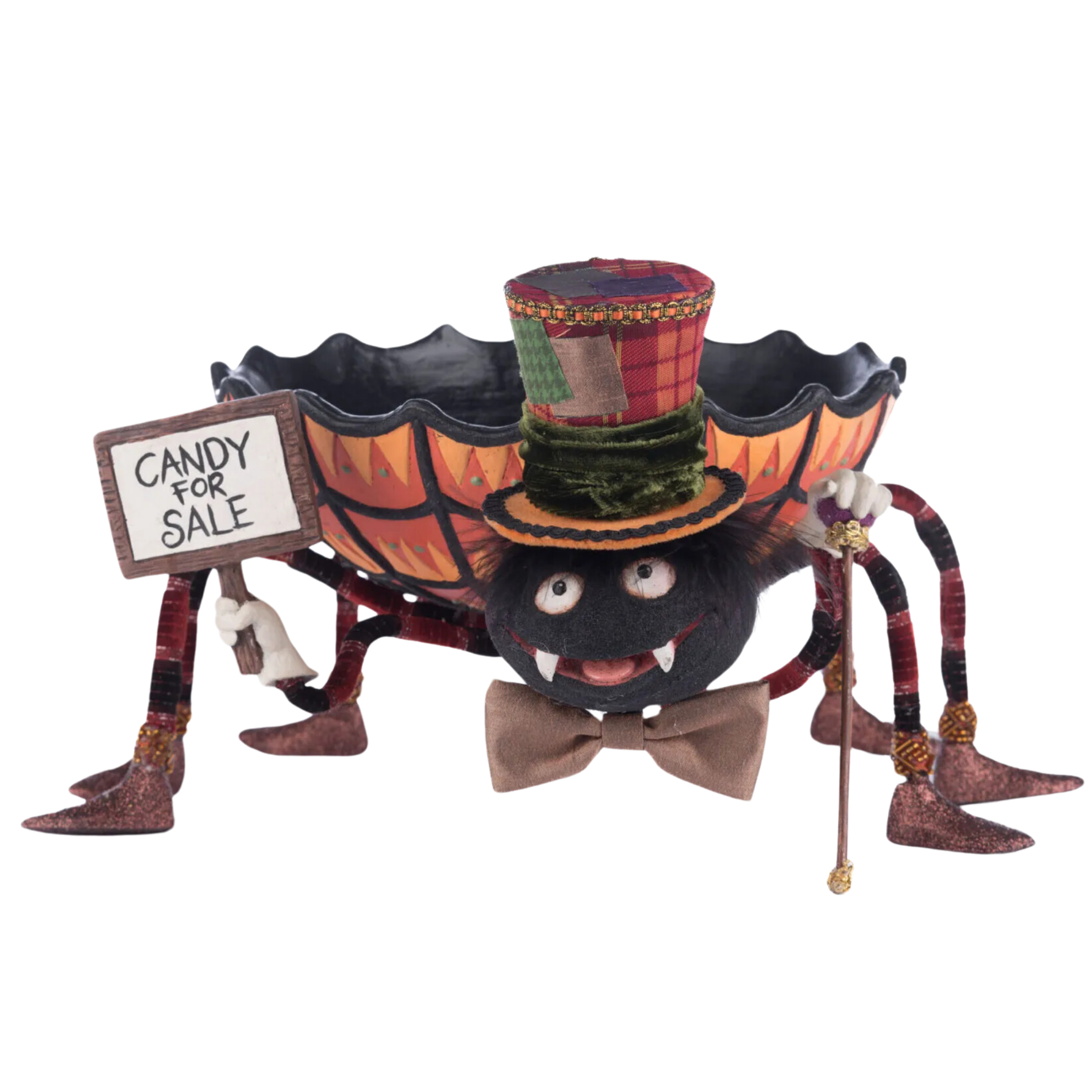 Broomstick Acres Halloween Spider Candy Dish - Spooky Treat Bowl for Parties, Decor & Trick or Treat - Perfect for Halloween Decorations & Candy Display