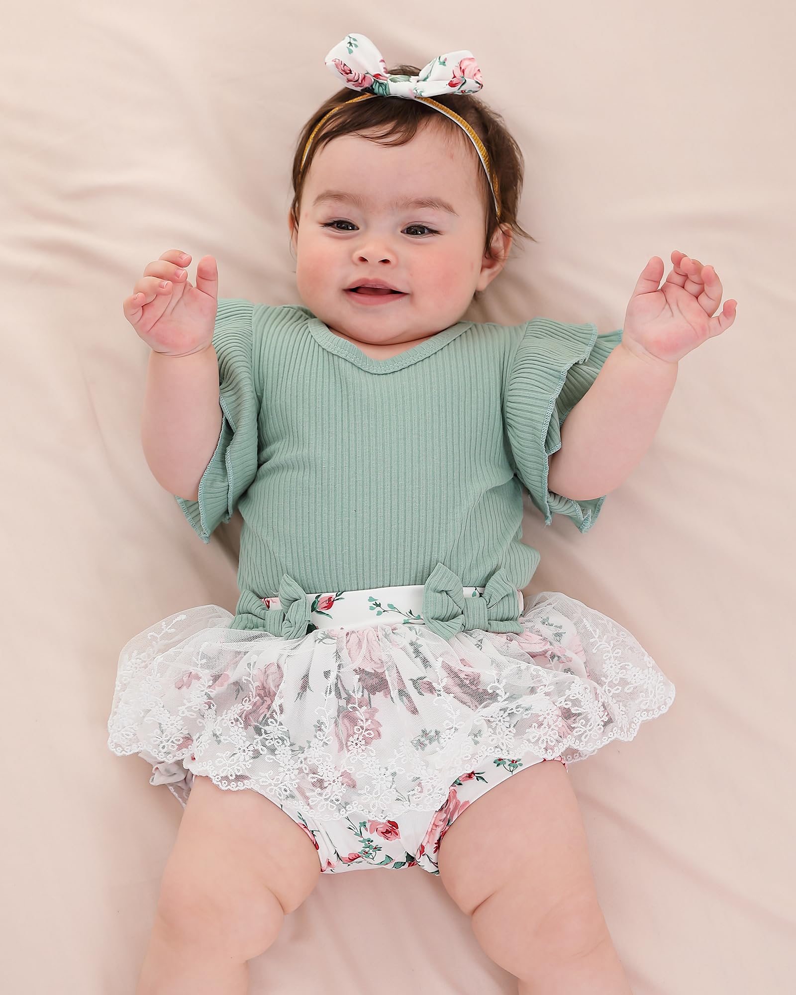 Mioglrie Preemie Clothes for Girls - Newborn Baby Outfits Set with Summer Romper Dress & Shorts | Soft Cotton Infant Wear for Hospital, Photo Shoots & Daily Comfort
