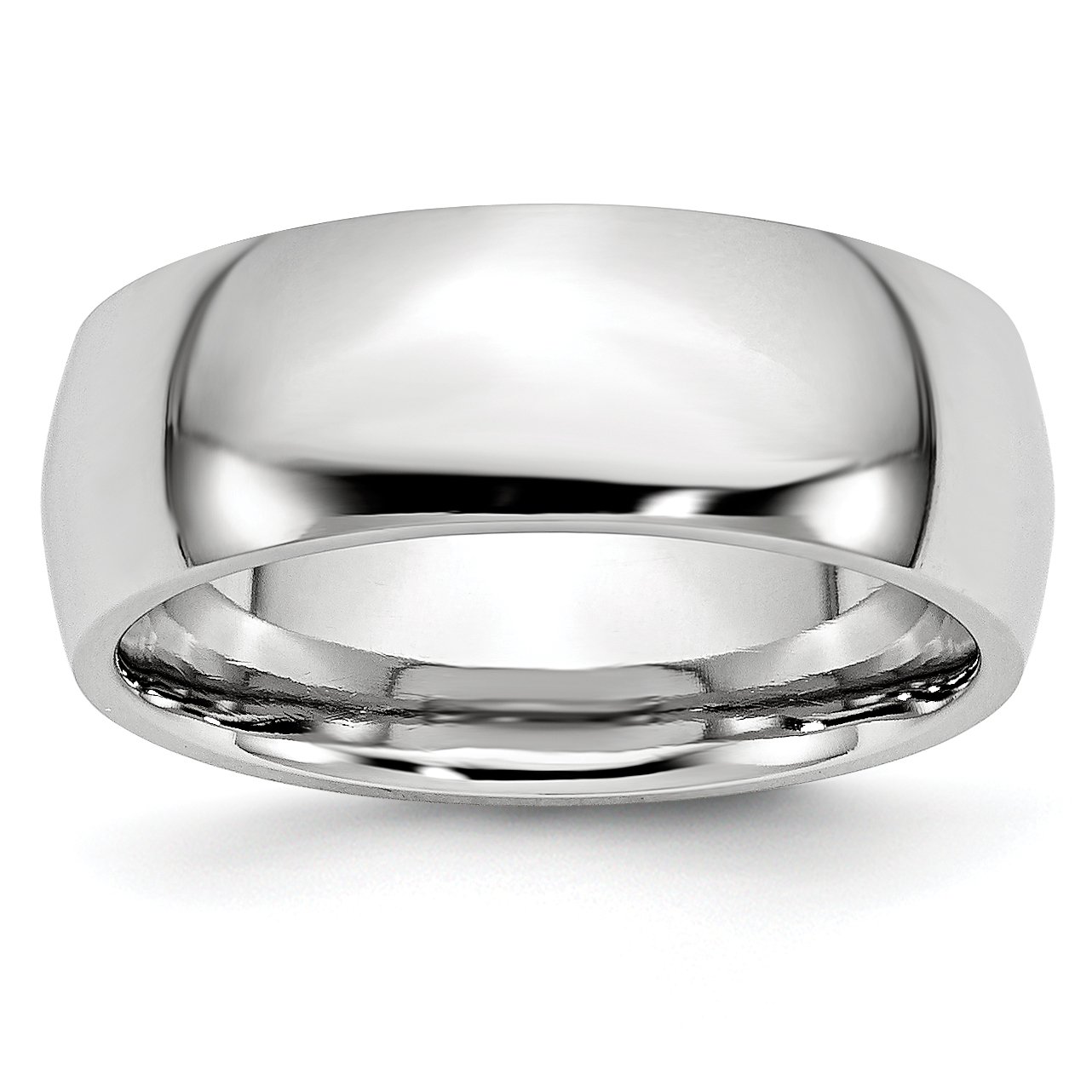 Men's Cobalt Polished 8mm Wedding Band Ring - Durable Comfort Fit Cobalt Chrome Ring for Men - Perfect for Engagement, Wedding, Anniversary & Everyday Wear