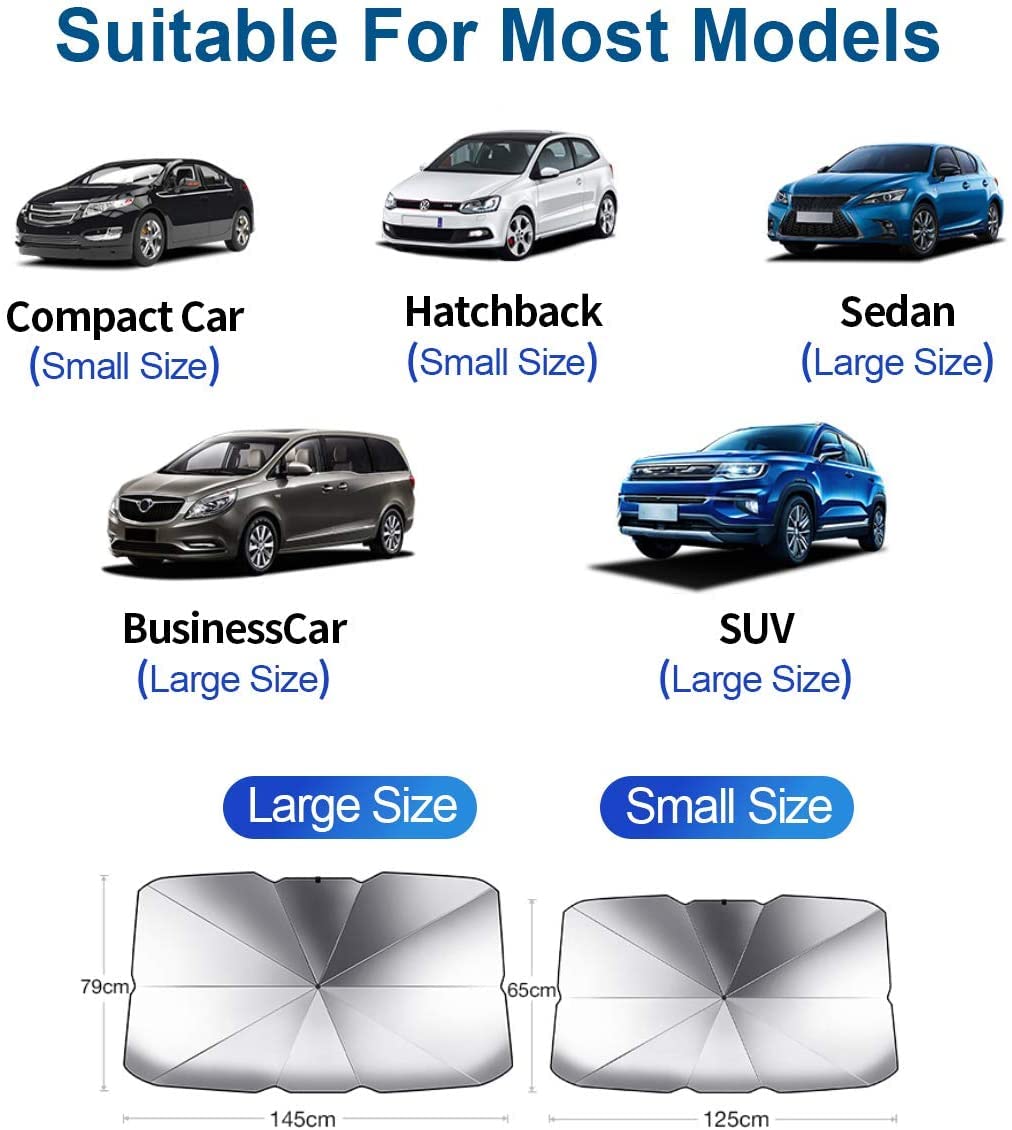 helloleiboo Foldable Car Windshield Sun Shade - UV Protection & Heat Reflector for Windshields | Perfect for Summer Parking & Sun Protection