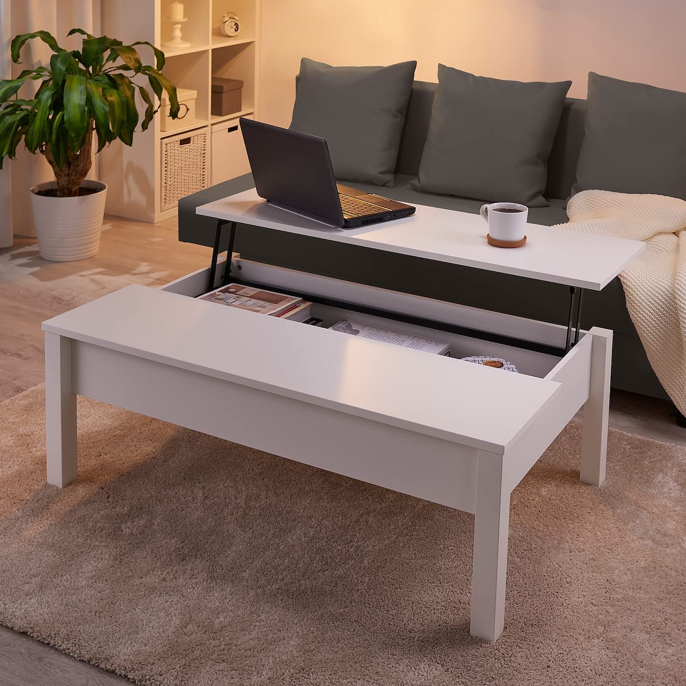 IKEA Trulstorp White Coffee Table - 45 1/4 x 27 1/2 Inch Modern Scandinavian Living Room Furniture for Small Spaces, Home Decor & Apartment Essentials