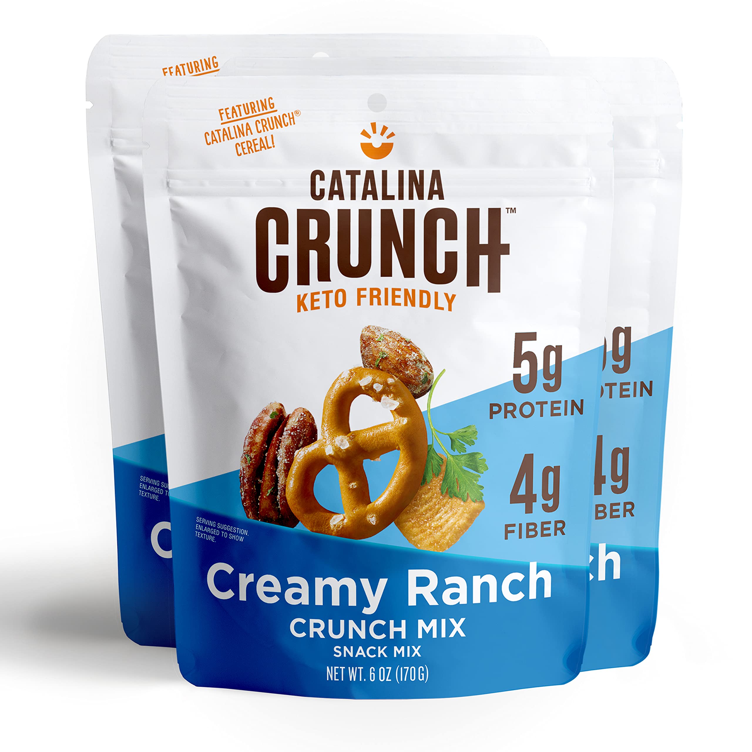 Catalina Crunch Mix Creamy Ranch Keto Snack Mix - Low Carb, High Protein, Gluten Free | Keto Friendly Snacks for Weight Loss & Healthy Lifestyle | Perfect for Office, Travel & Movie Nights (6oz Pack of 3)