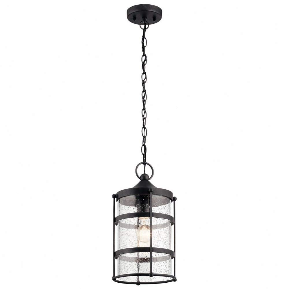 Kichler Lighting 49964AVI Outdoor Pendant Light - Anvil Iron Finish, Weather-Resistant Hanging Fixture for Patio, Porch & Garden Decor