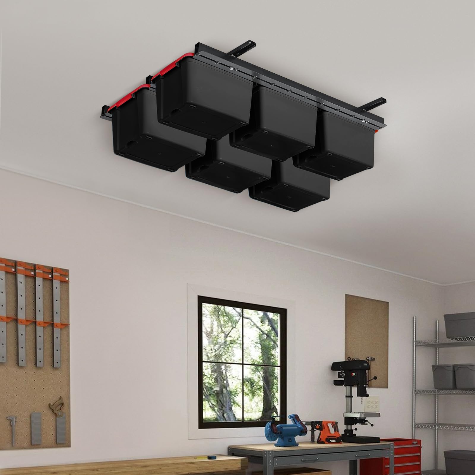 Ultrawall Overhead Garage Storage Racks - Heavy Duty Adjustable Ceiling Organizer for Bins, Totes & Containers (48