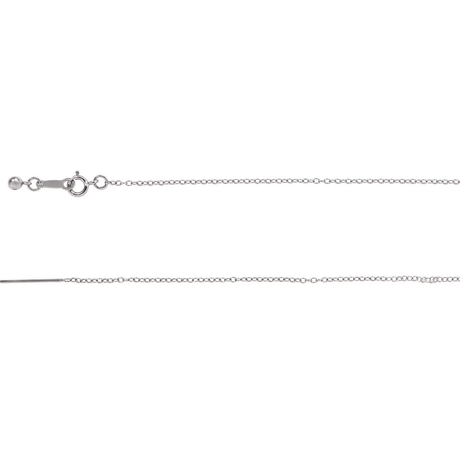 Sterling Silver 1.1mm Threader Cable Chain Necklace 22