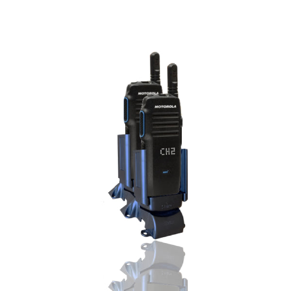 Motorola WAVE TLK 100 Two-Way Radio Dual Bay Desktop Charger - Fast Charging for Walkie Talkies - Perfect for Business, Security & Outdoor Adventures