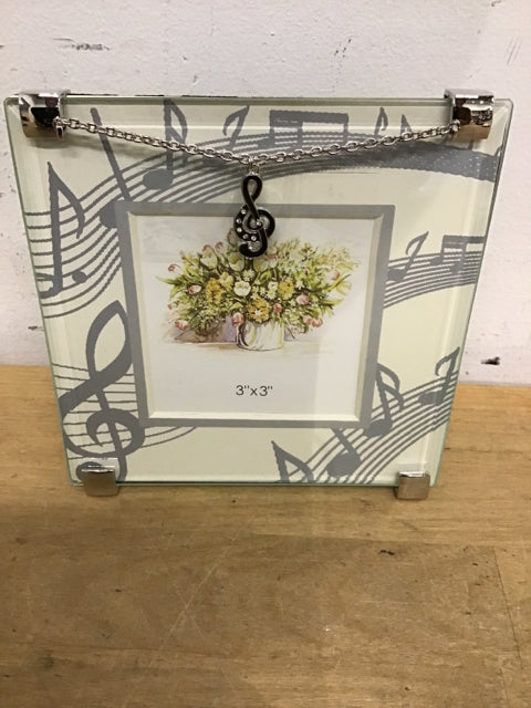 3x3 Music Note Picture Frame - Small Square Photo Display for Musicians, Music Lovers & Home Decor - Perfect for Bedroom, Studio, Gift & Music Themed Decorations