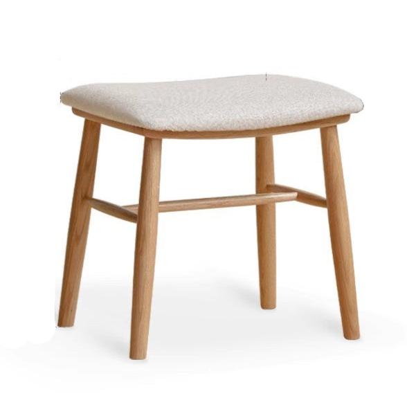 Solid Oak Wood Modern Dressing Stool - Elegant Vanity Seat with Storage for Bedroom & Bathroom | Perfect Makeup Stool, Shoe Bench & Home Decor