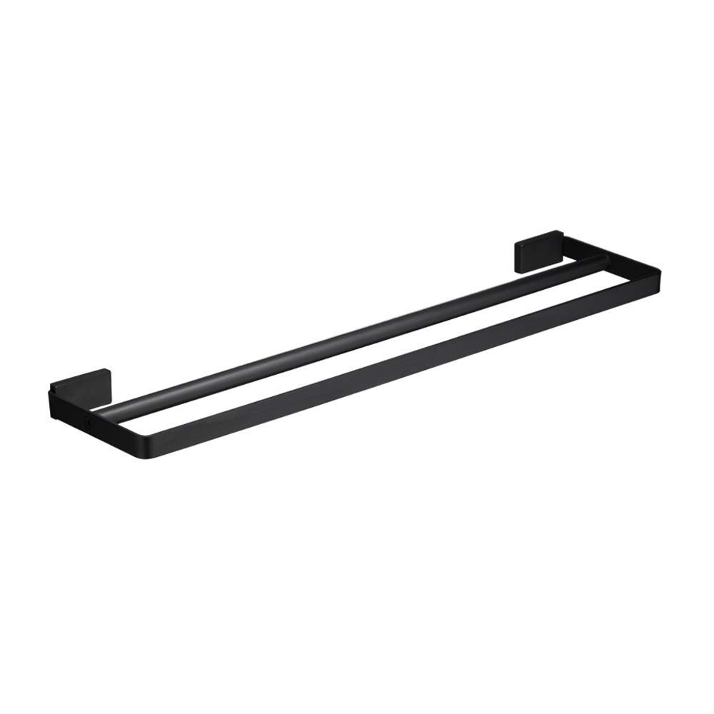 Stainless Steel Wall Mounted Bathroom Towel Rack - Black Bath Towel Holder Shelf for Hotel & Home - Space Saving Shower Storage Organizer for Bathroom Decor (Perfect for Small Spaces & Modern Bathrooms)