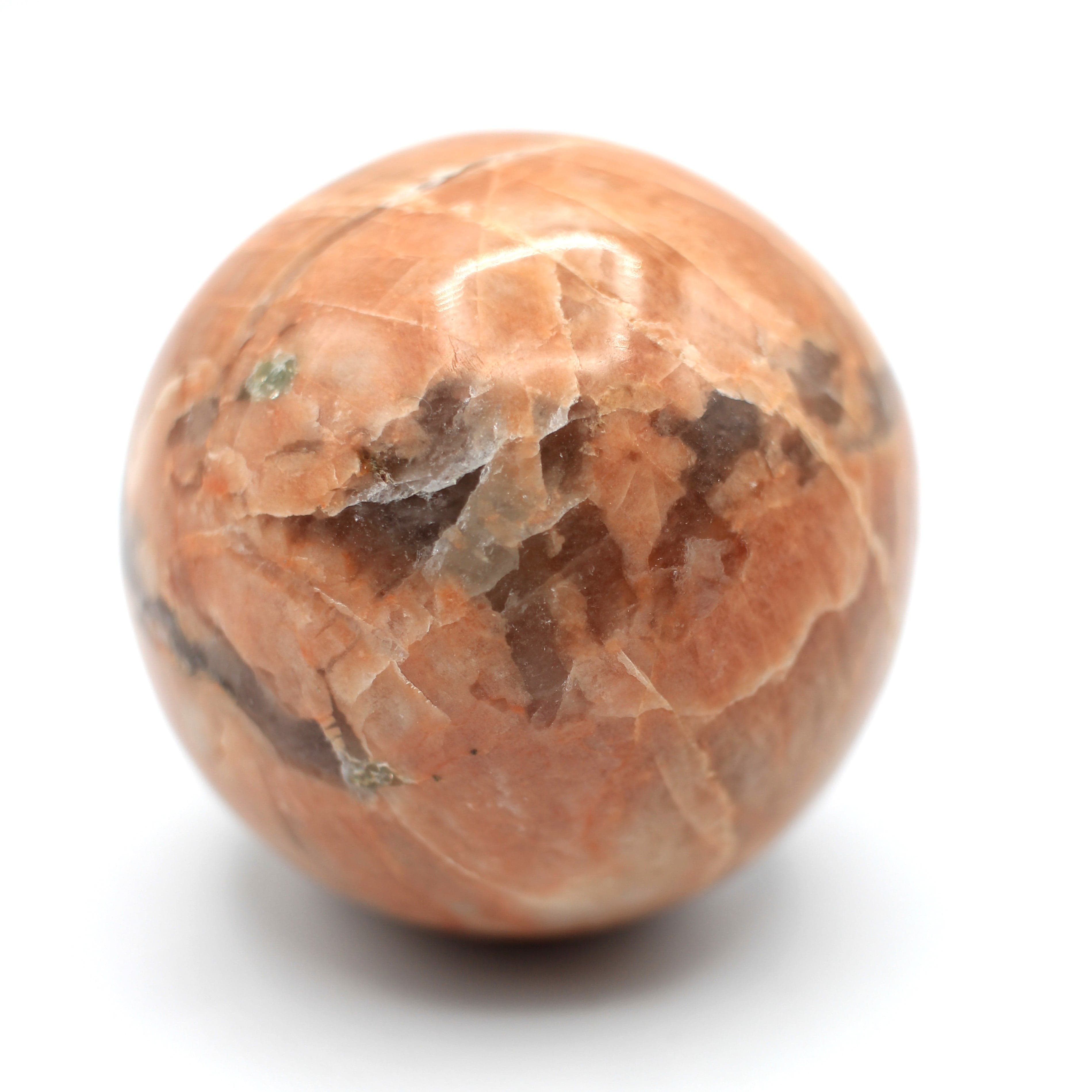 Natural Canadian Peach Moonstone 52mm Crystal Sphere - Healing Stone for Meditation, Reiki, and Home Decor