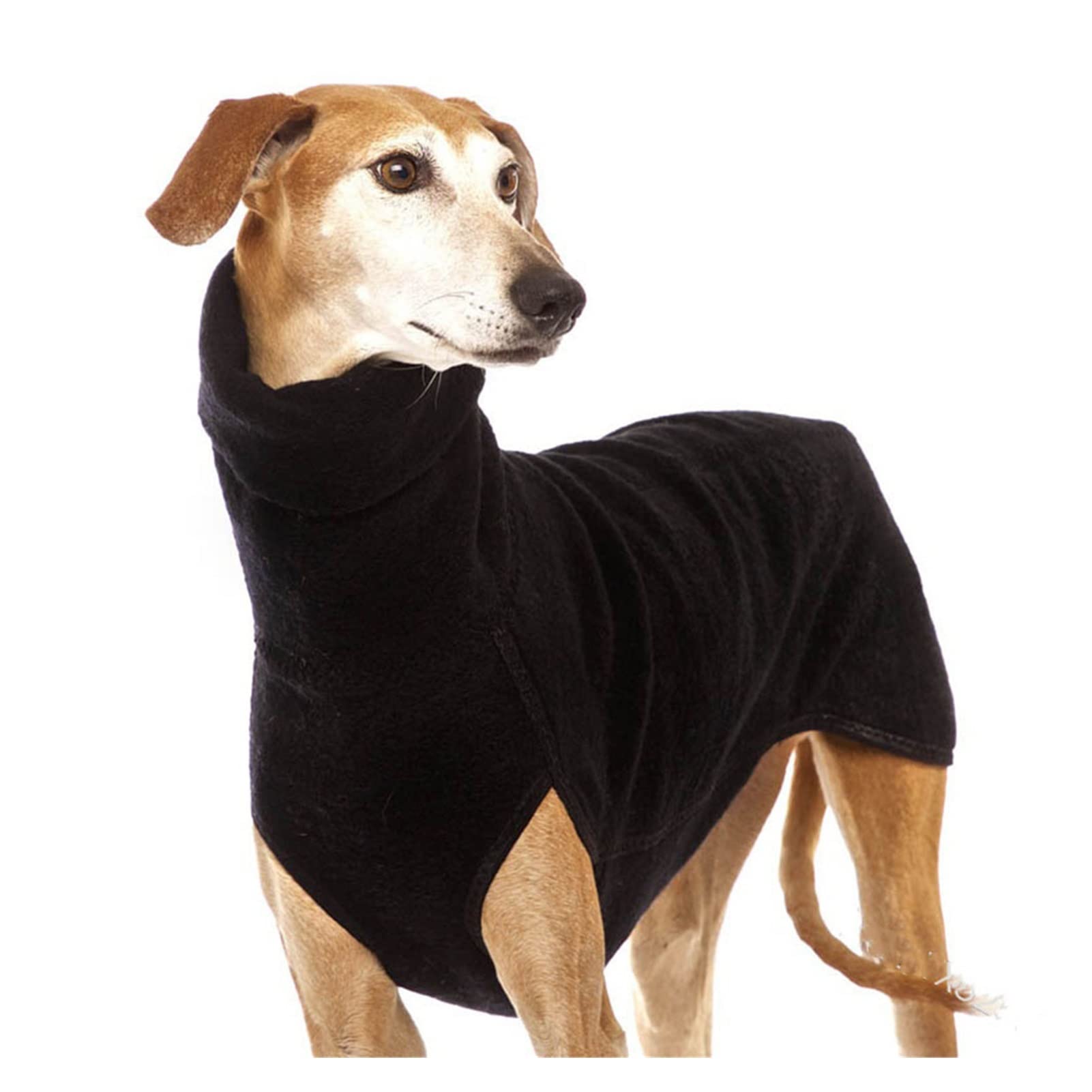 Premium High-Collar Winter Dog Coat for Medium to Large Dogs - Warm Fleece Pullover for Hounds & Big Breeds (Black, 4X-Large) - Ideal for Cold Weather Walks & Outdoor Adventures