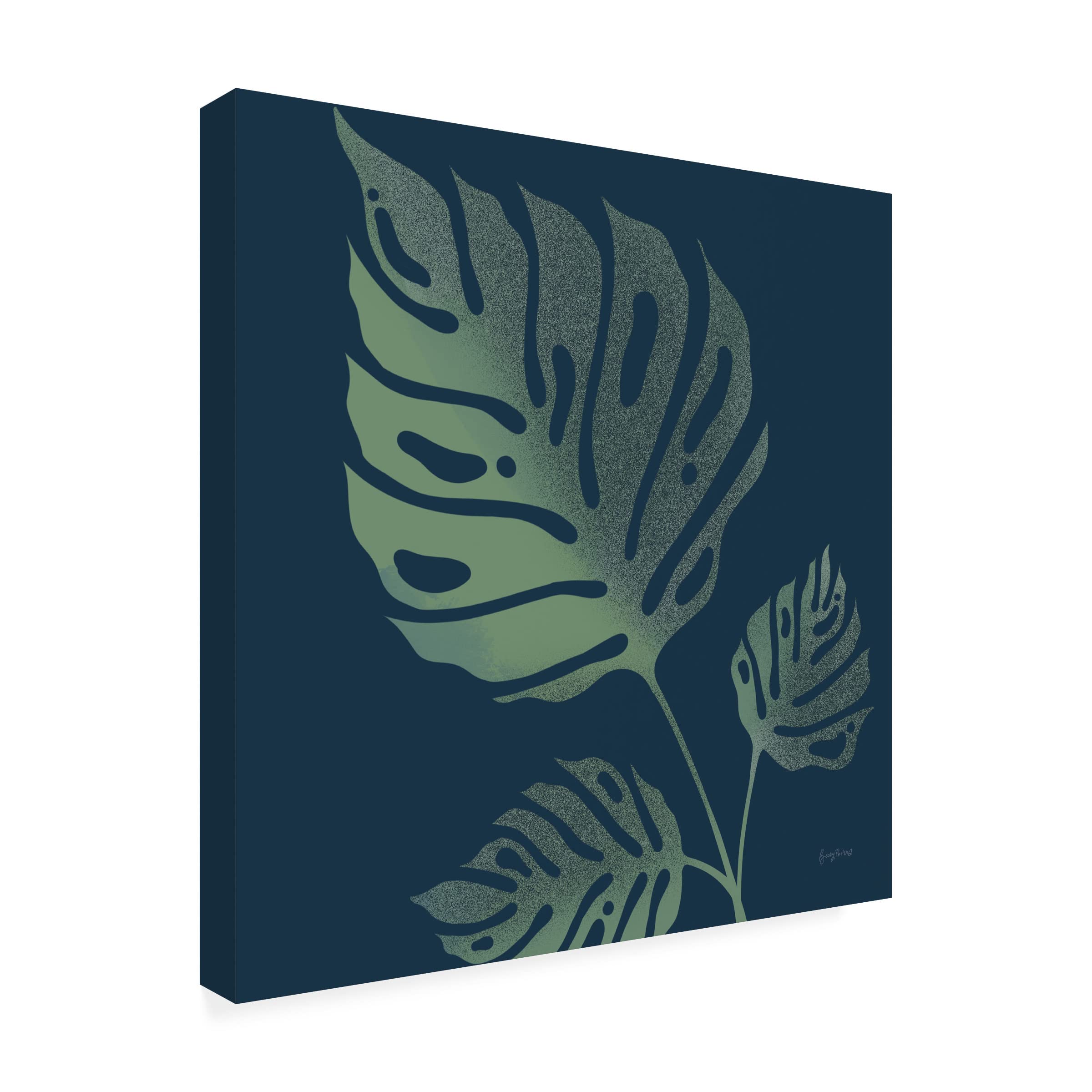 Trademark Fine Art 'Monstera IV' Canvas Wall Art by Becky Thorns - Tropical Botanical Painting for Living Room, Bedroom & Office Decor