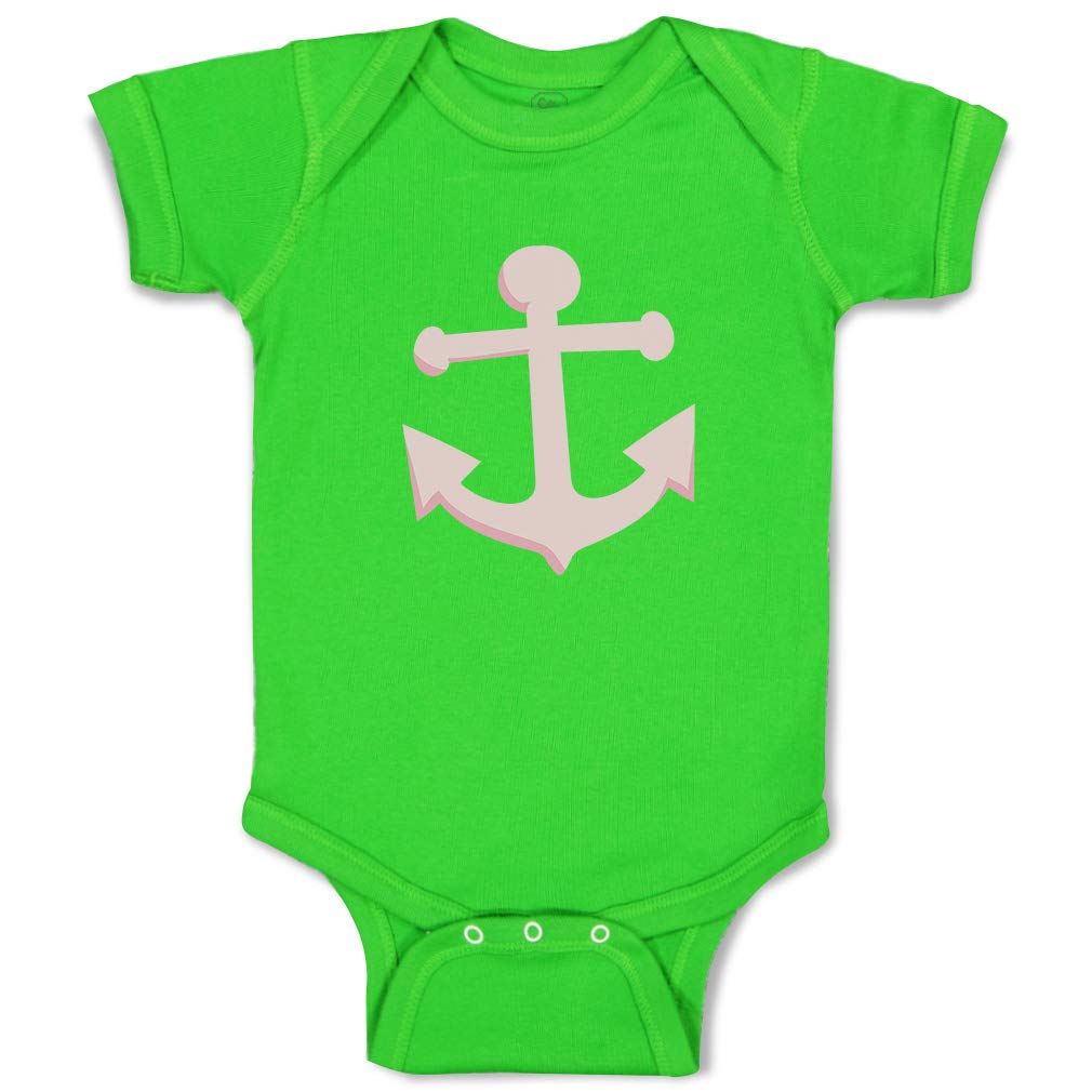 Custom Baby Bodysuit for Boys & Girls - Anchor Print Light Pink Striped Cotton Onesie | Perfect for Newborn Photos, Baby Showers & Everyday Wear