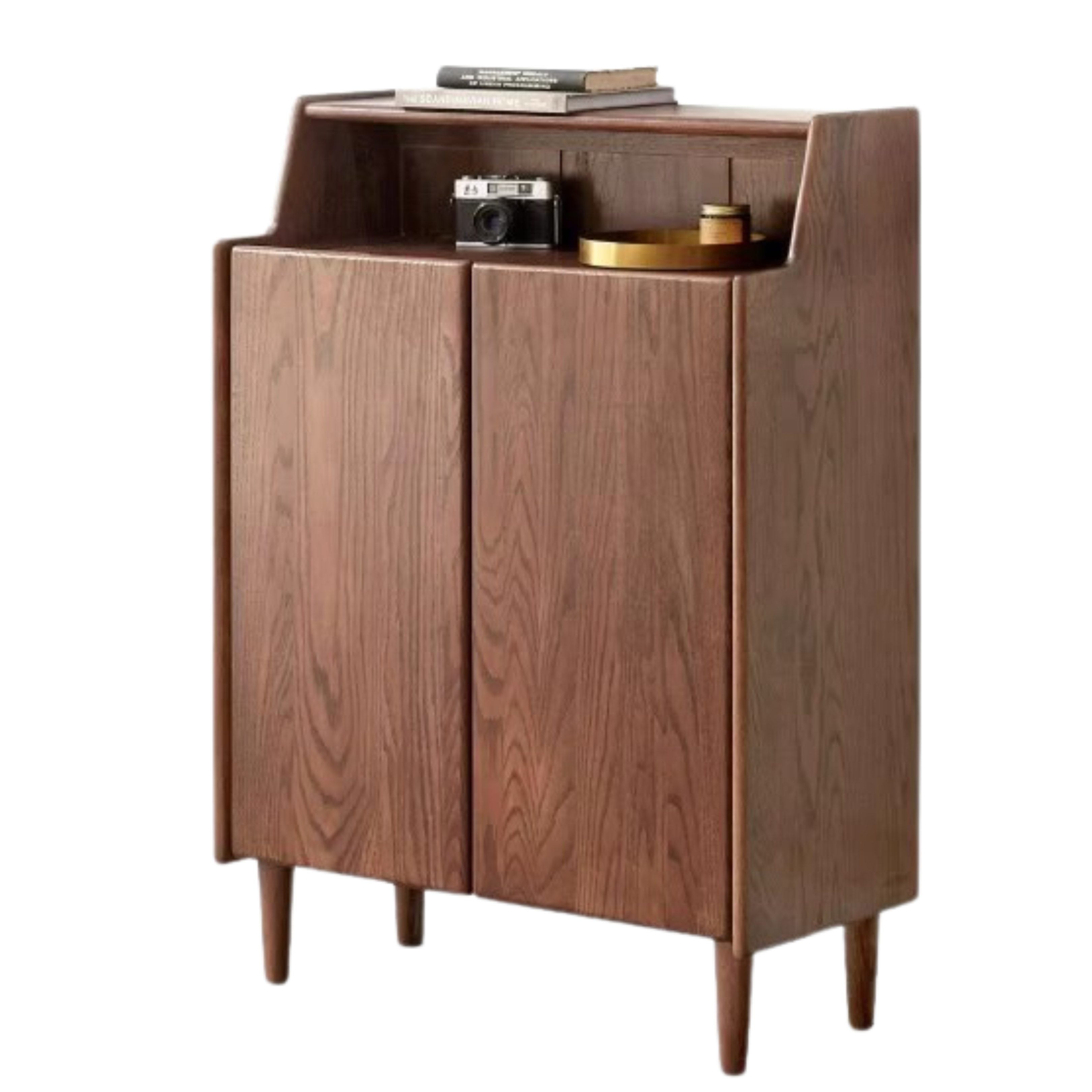 31.5x13.8x43.3 inch/ 80x35x110сm/ walnut color/ Berlin double door shoe cabinet with lattice