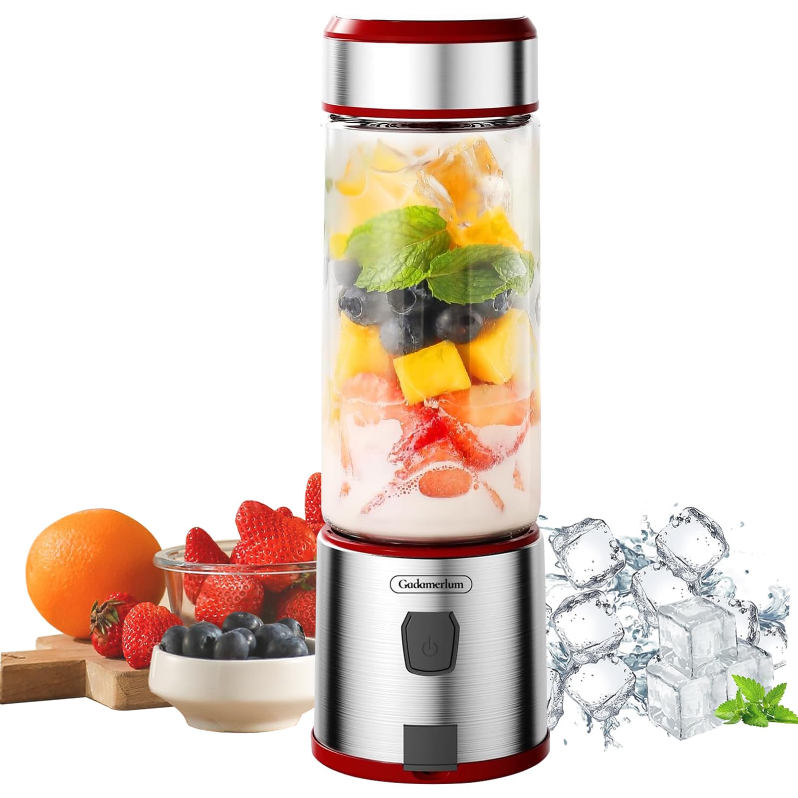 Blast Portable Blender - Cordless USB-C Rechargeable Personal Blender with 15.2oz Glass Bottle | BPA Free, Leakproof Lid & Sip Spout | Perfect for Smoothies, Protein Shakes & Meal Prep | Dishwasher Safe Travel Blender for Gym, Office & Outdoor Adventures (V3)