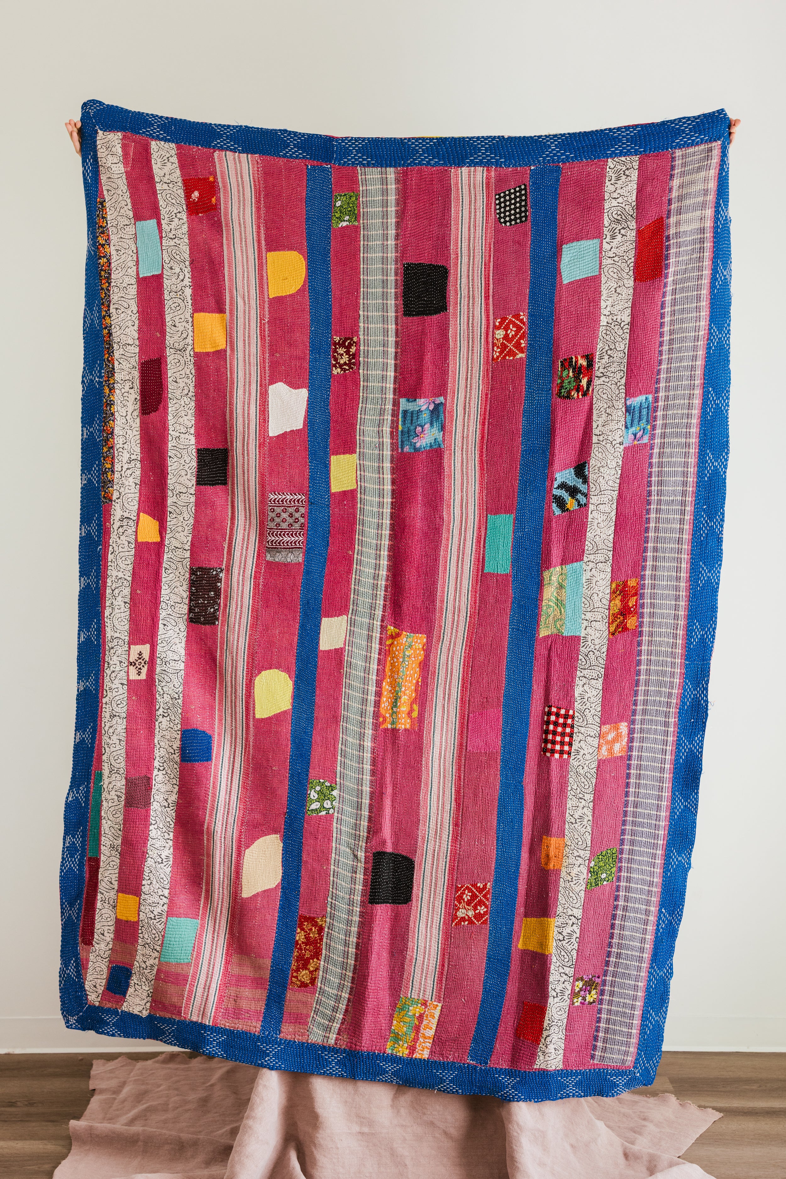 Aloka + BS Quilt #71 - Premium Handmade Patchwork Quilt for Bed, Sofa & Home Decor - Cozy & Stylish Bohemian Design for Bedroom, Living Room & Gift Giving