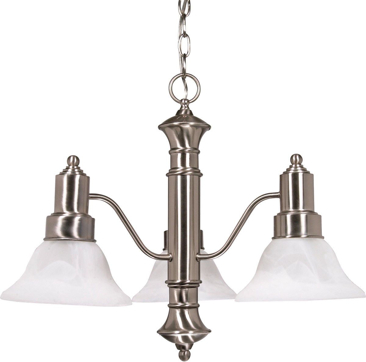 Nuvo Lighting 60 3183 Gotham Collection 3-Light Energy Star Certified GU24 Pendant Chandelier in Brushed Nickel - Modern Dining Room & Kitchen Island Lighting Fixture