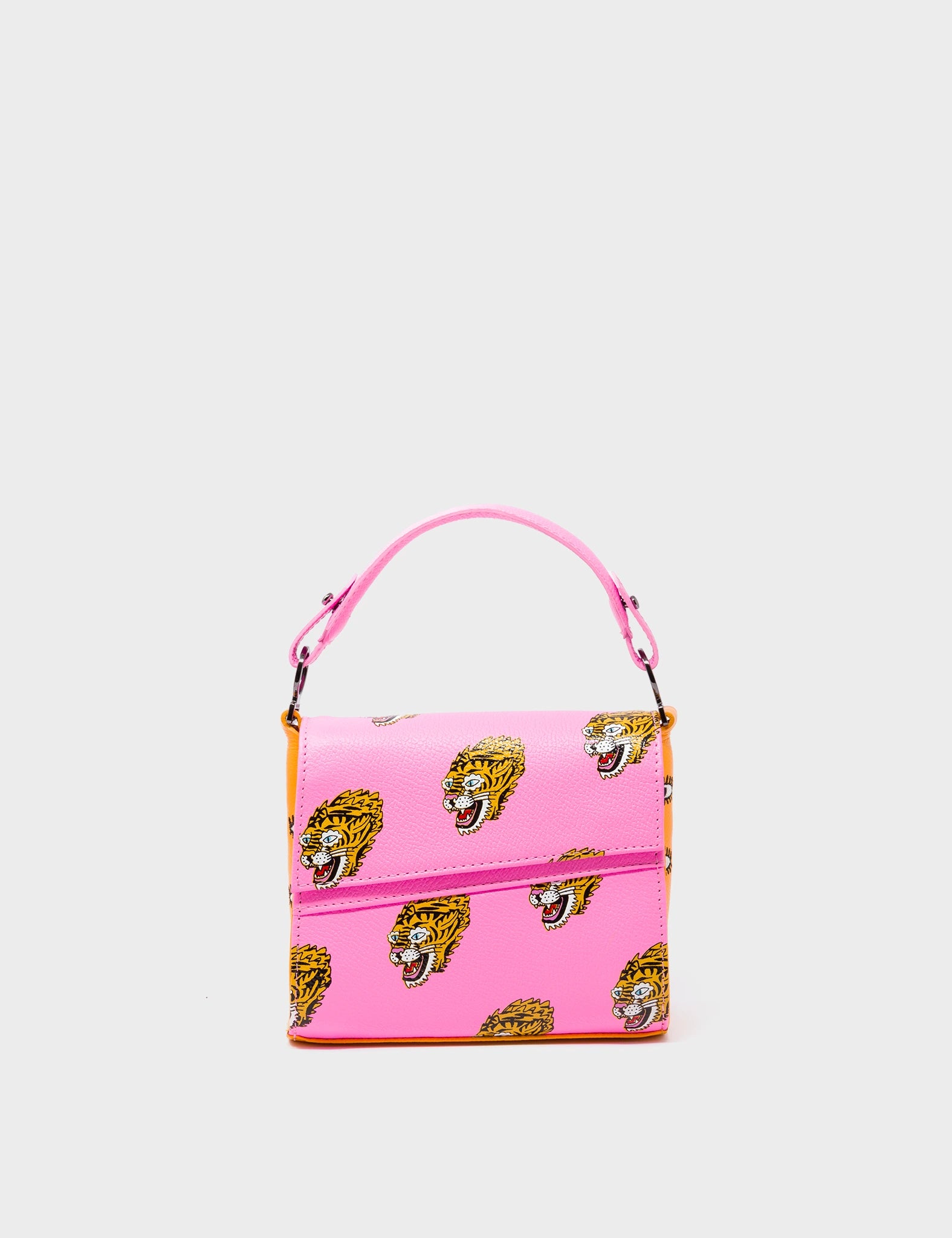Anastasio Micro Crossbody Handbag - Genuine Pink Leather with Tiger Print | Perfect for Women's Daily Use, Travel & Night Out