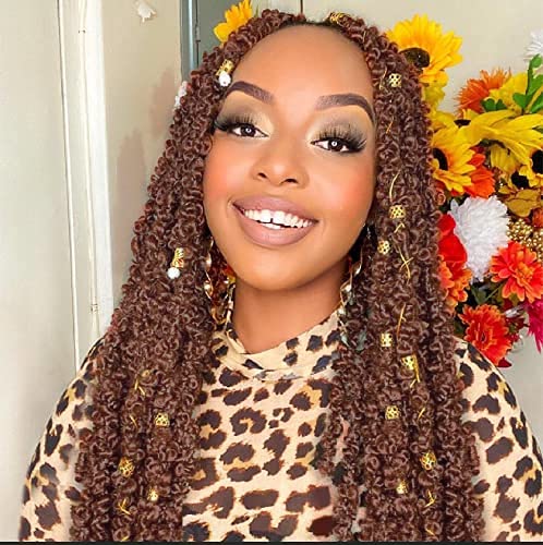 ZRQ 18 Inch Butterfly Locs Crochet Hair Extensions - 2 Packs Soft Brown Distressed Locs, Pre-Looped Synthetic Braiding Hair for Natural Look | Perfect for Protective Styles, Boho Chic Looks & Everyday Wear