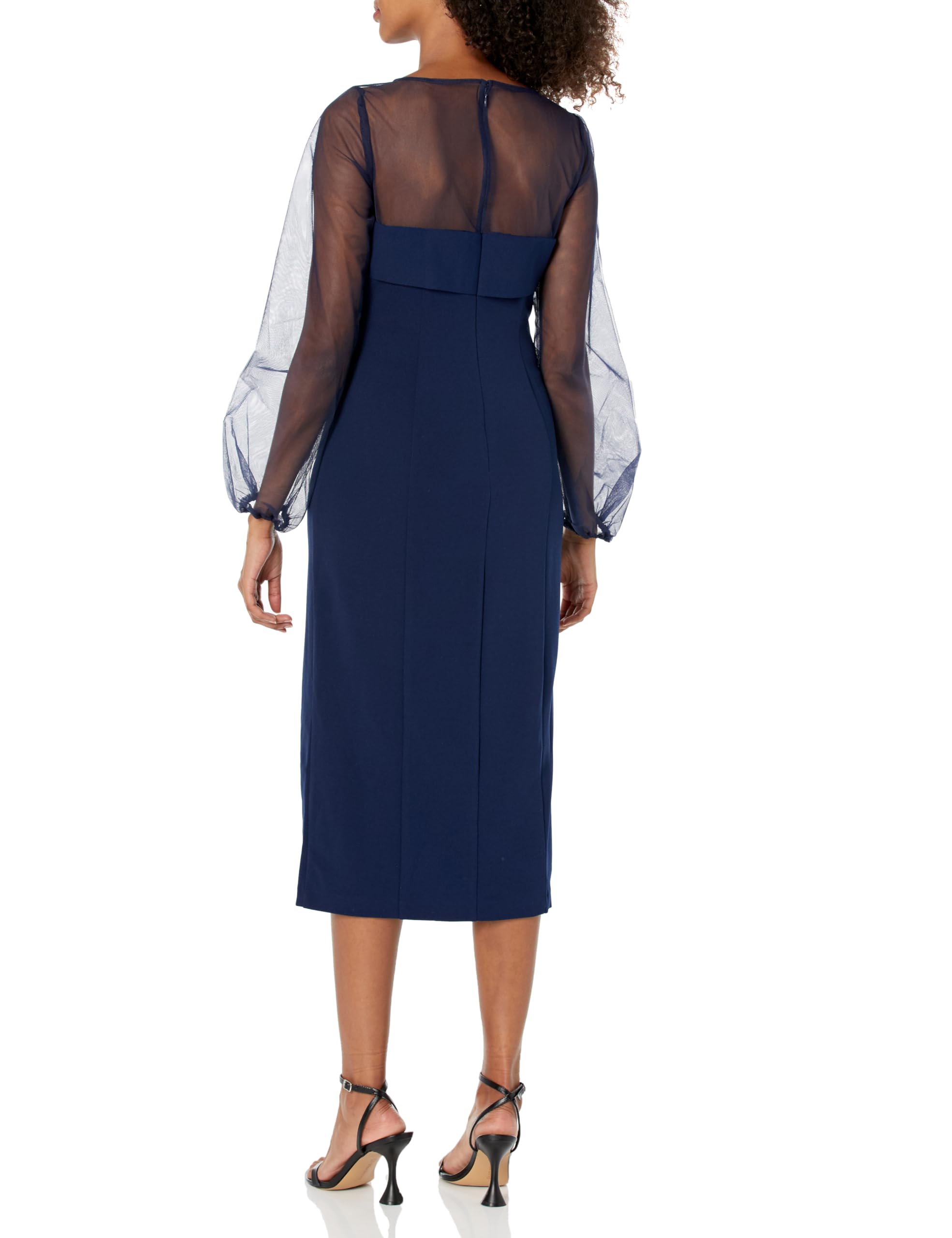 JS Collections Women's Maia Bow Tea Length Dress - Elegant Floral Print A-Line Cocktail Dress for Wedding Guest, Party & Special Occasions
