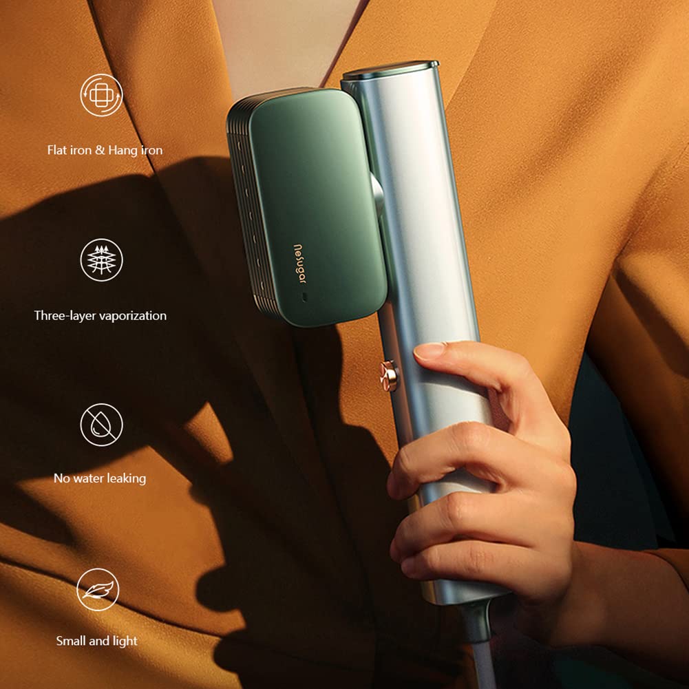 Portable Handheld Garment Steamer - 0.8lbs Lightweight Clothes Steamer with 15-Second Fast Heat-Up & 10-Min Continuous Steam - Mini Travel Steamer Iron for Wrinkles Removal - Perfect for Home, Office, Travel, and Quick Outfit Refresh