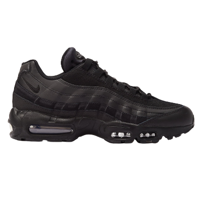 Nike Men's Air Max 95 Essential Running Shoes - Black/Dark Grey - Comfortable Cushioned Sneakers for Jogging, Gym Workouts & Casual Wear