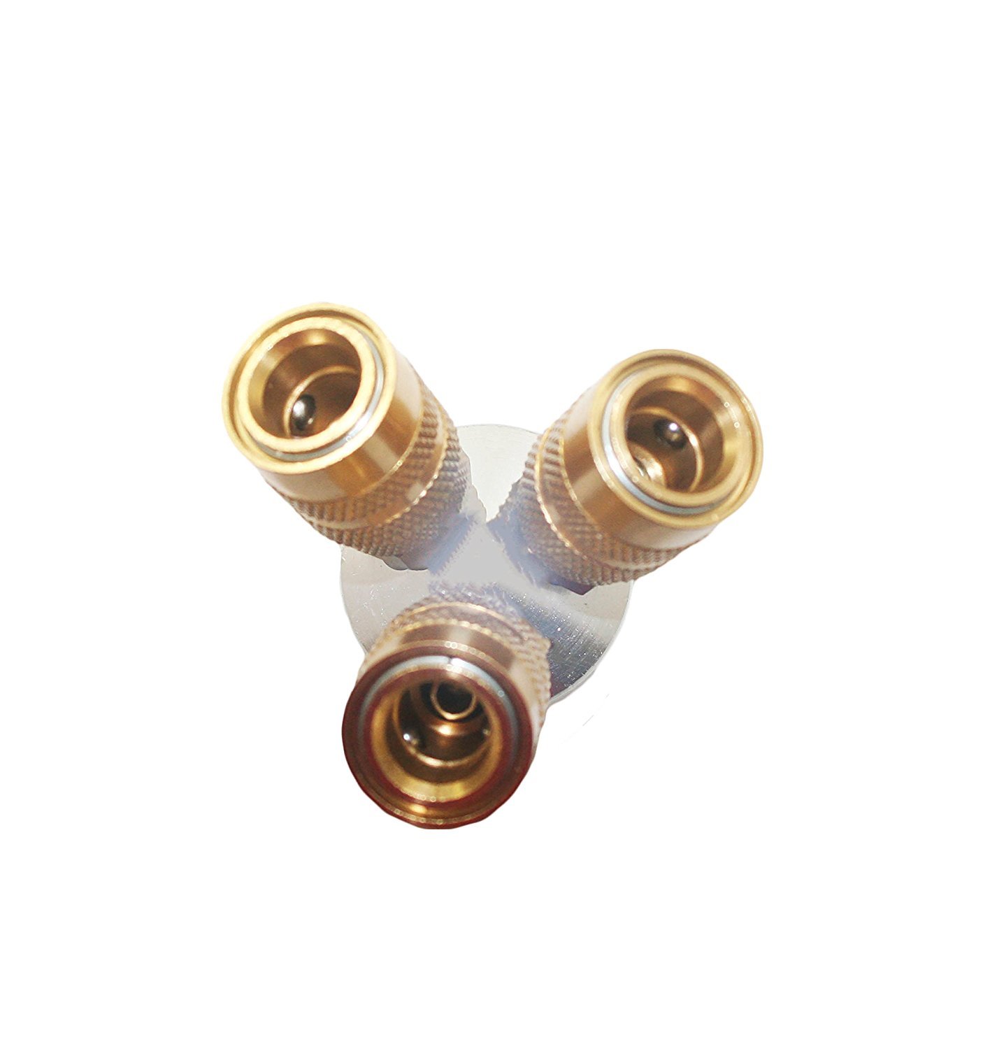Cal Hawk Tools CAHQC3A Quick Connect Air Hose Splitter - Heavy Duty Brass Fitting for Air Compressors, Pneumatic Tools - Perfect for Workshops, Garages, and DIY Projects