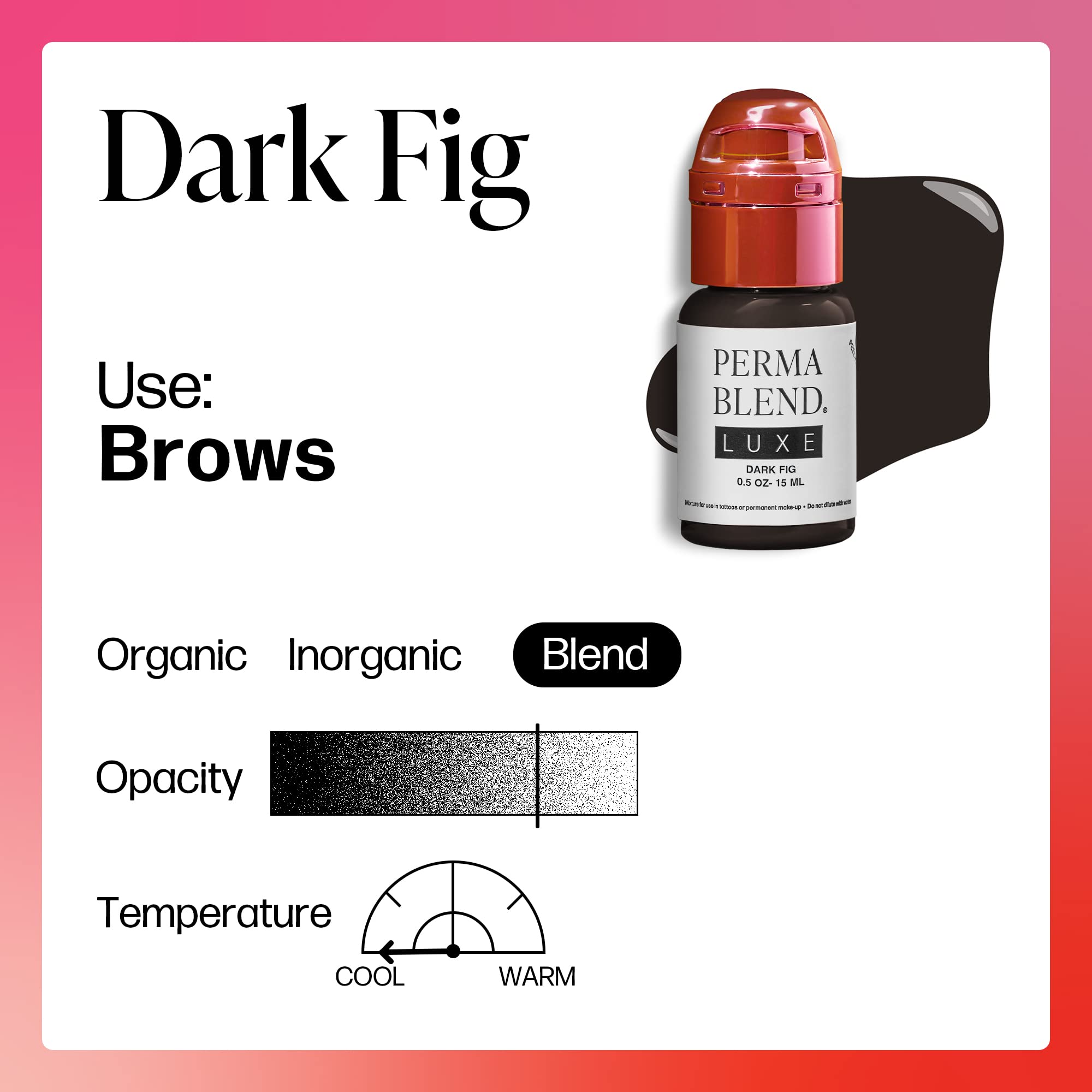 Perma Blend Luxe Dark Fig Permanent Makeup Pigment for Eyebrows – 15ml | Long-Lasting Microblading & Tattoo Ink for Natural-Looking Brows | Ideal for Professionals & DIY Beauty