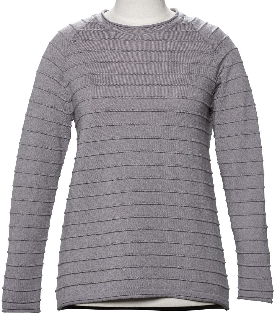 14Gg Merino Wool Striped Knit Crewneck Sweater for Women - Soft & Warm Winter Pullover - Perfect for Casual Outfits, Office Wear & Cozy Evenings