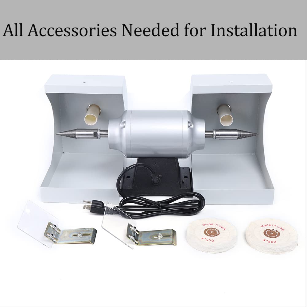 TFCFL 110V Dental Lab Polishing Machine - Jewelry Lathe Grinder for Buffing, Burnishing & Casting (US Stock) | Perfect for Dental Labs & Jewelry Workshops