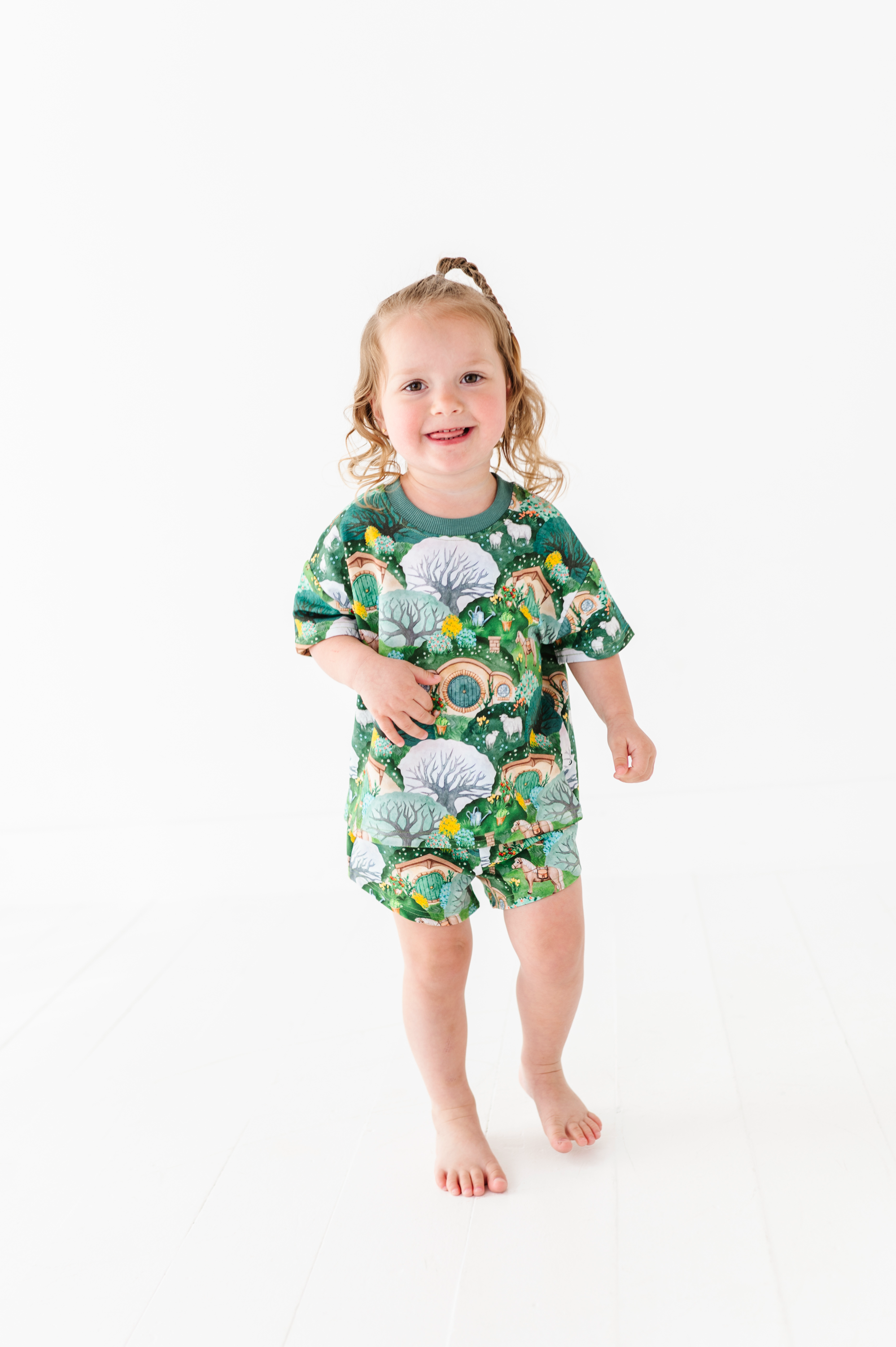 The Shire™ In Bloom Kids' Terry Cotton Short Sleeve Set - Soft & Breathable Summer Outfit for Boys & Girls - Perfect for Playdates, Beach Trips & Casual Wear