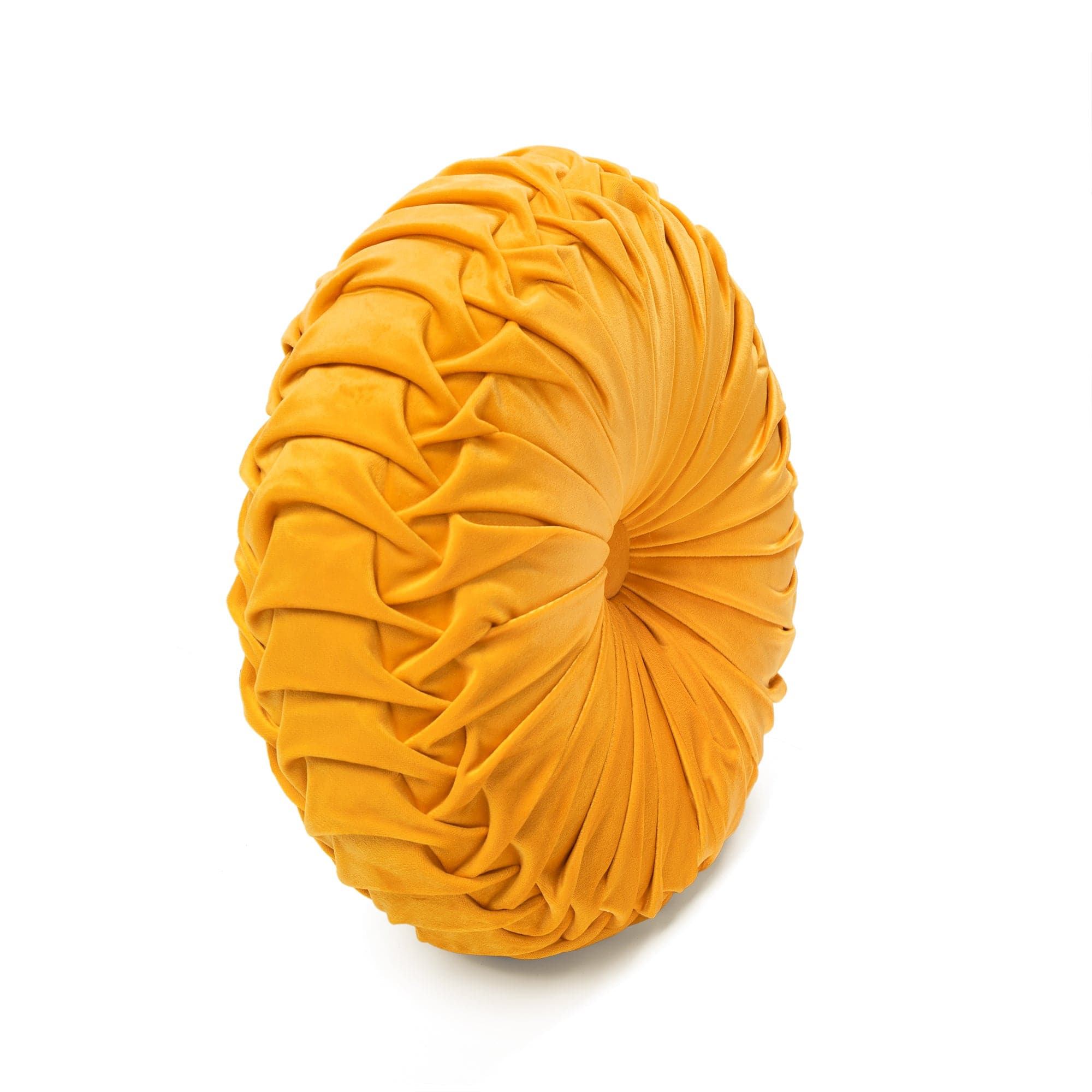 Round Pleated Soft Velvet Throw Pillow - Elegant Home Decor for Sofa, Bed & Couch - Cozy Accent Pillow for Living Room, Bedroom & Nursery