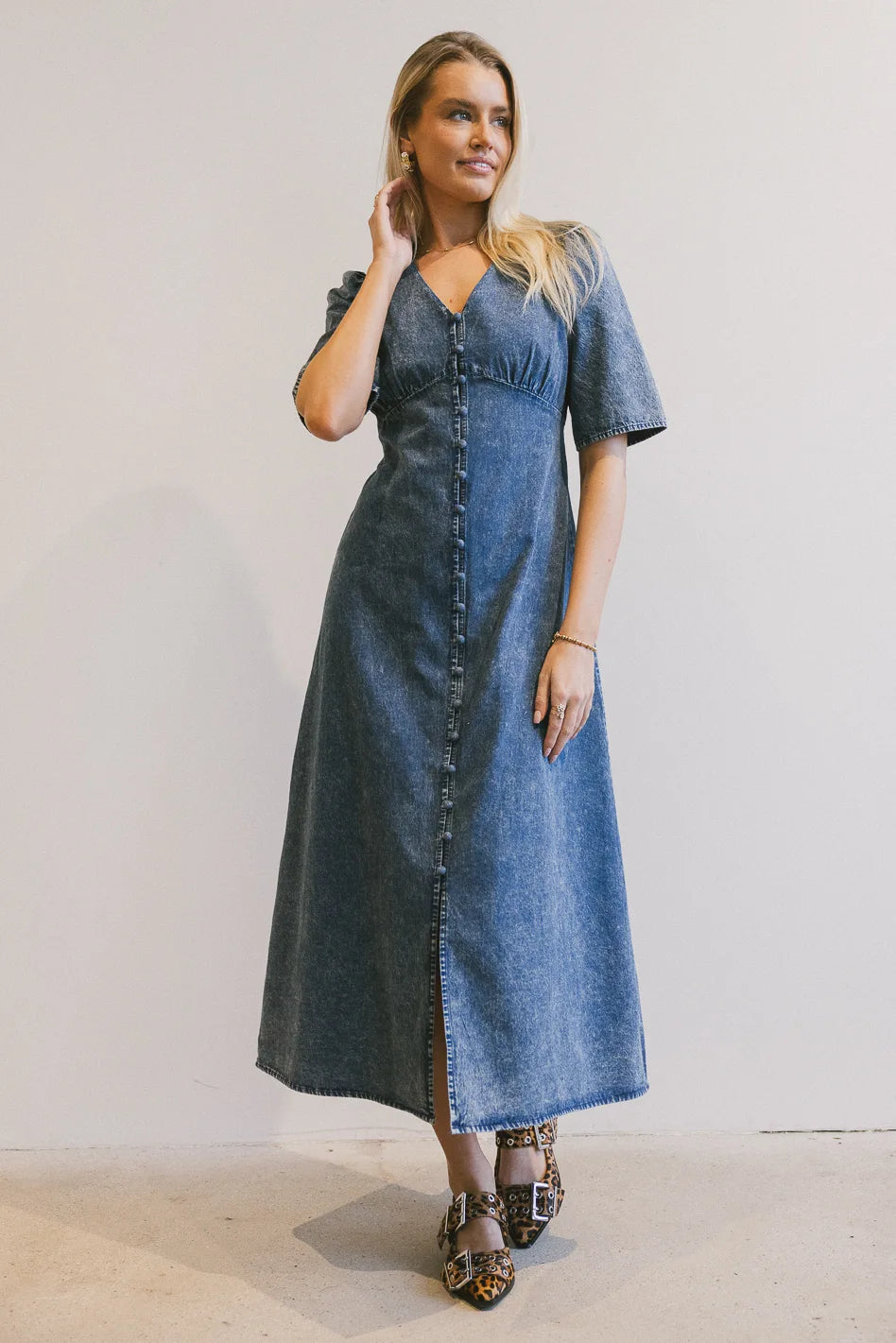 Alayna Button Up Dress for Women - Elegant Floral Print Summer Dress - Perfect for Office, Party & Casual Wear - FINAL SALE