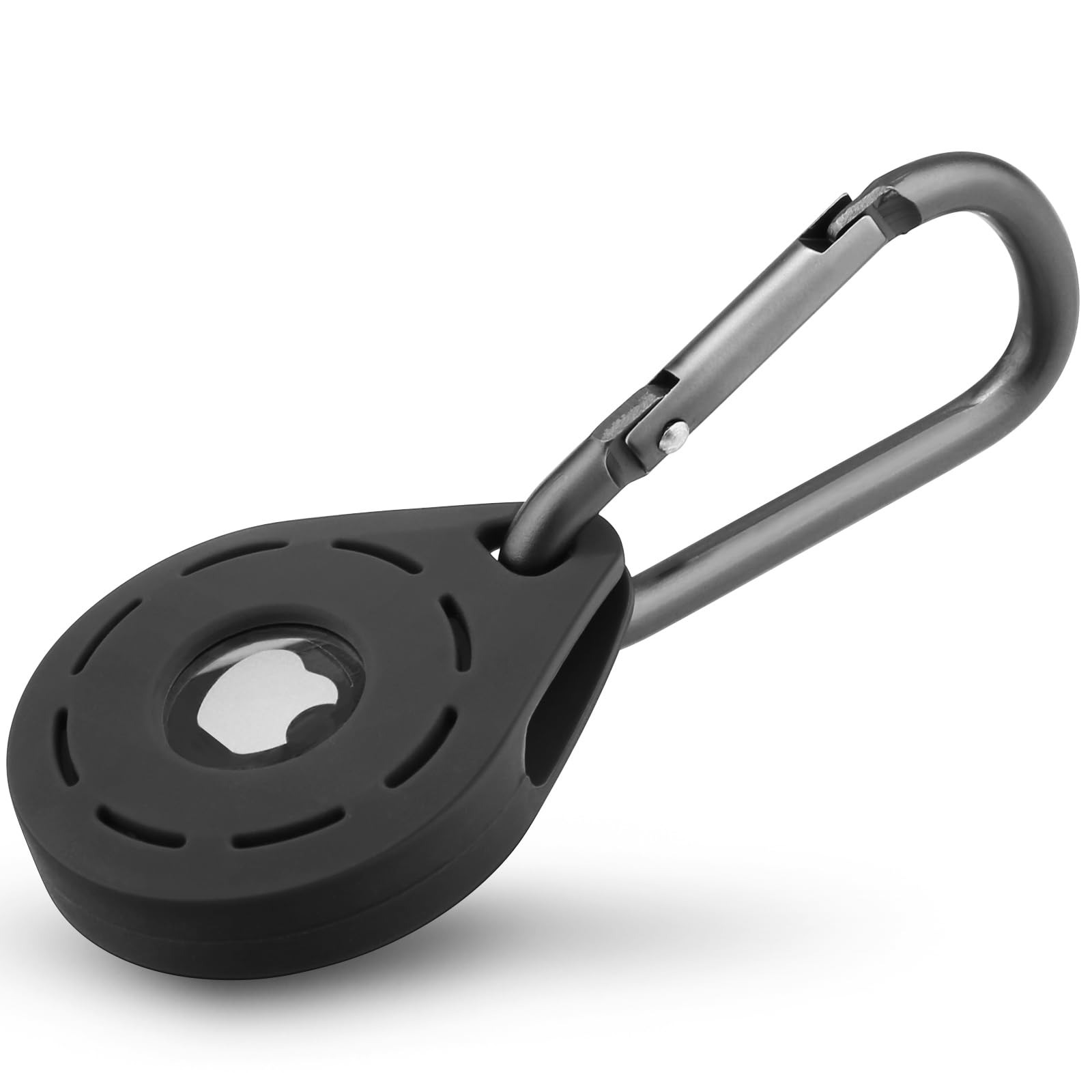 Premium Silicone AirTag Holder Keychain - Soft, Shockproof & Waterproof Airtag Case for Kids Backpacks, Pets, Luggage & Keys (Black) | Perfect for Travel, Hiking & Daily Tracking