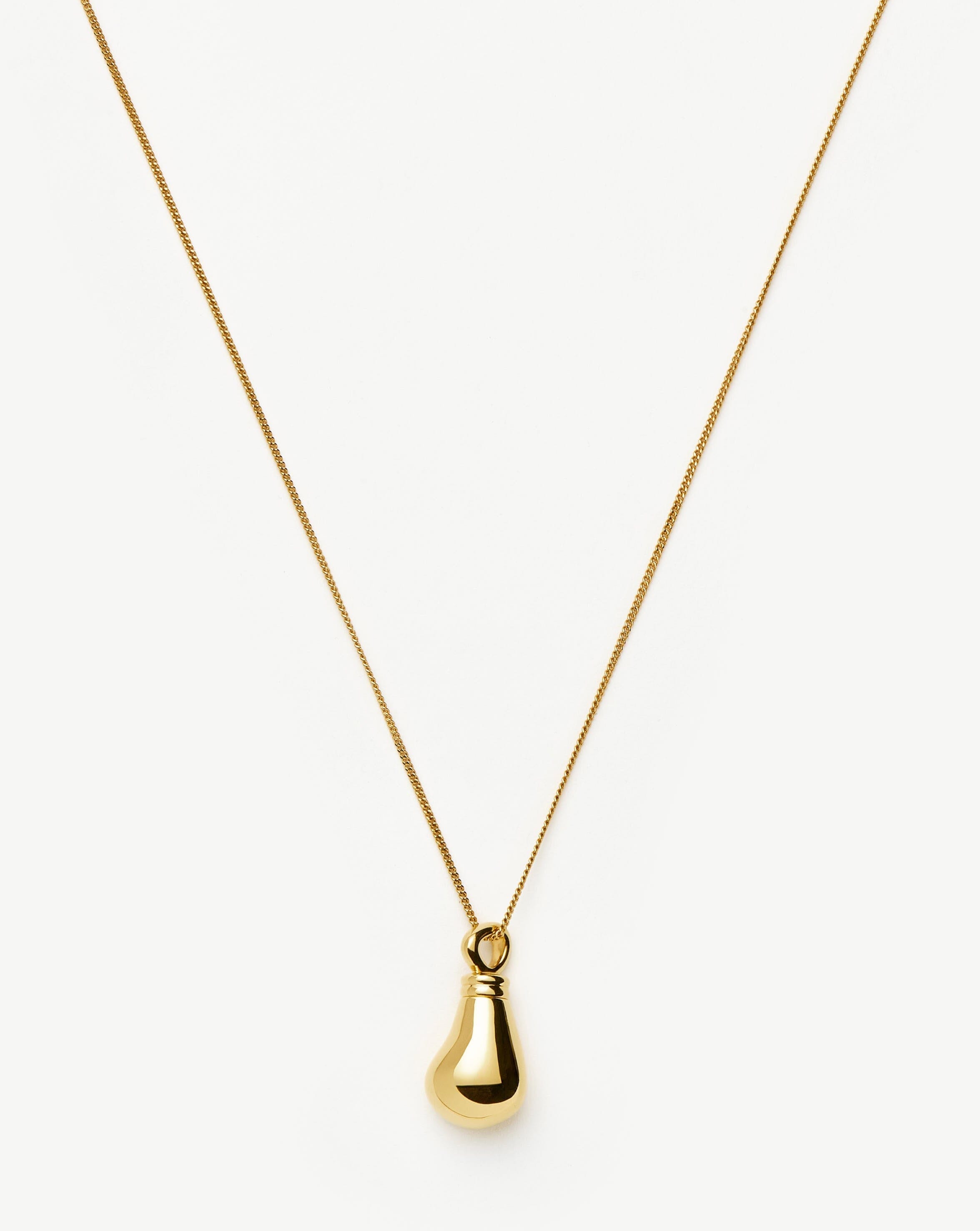 18k Gold Plated Message in a Bottle Droplet Pendant Necklace - Perfect Gift for Anniversary, Valentine's Day & Romantic Occasions
