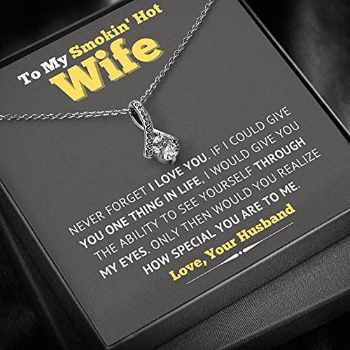 Elegant Heart Necklace for Wife - Romantic Birthday Gift for Her, Anniversary Jewelry Present, Sterling Silver Pendant for Women | Perfect for Valentine's Day, Wedding Anniversary & Special Occasions