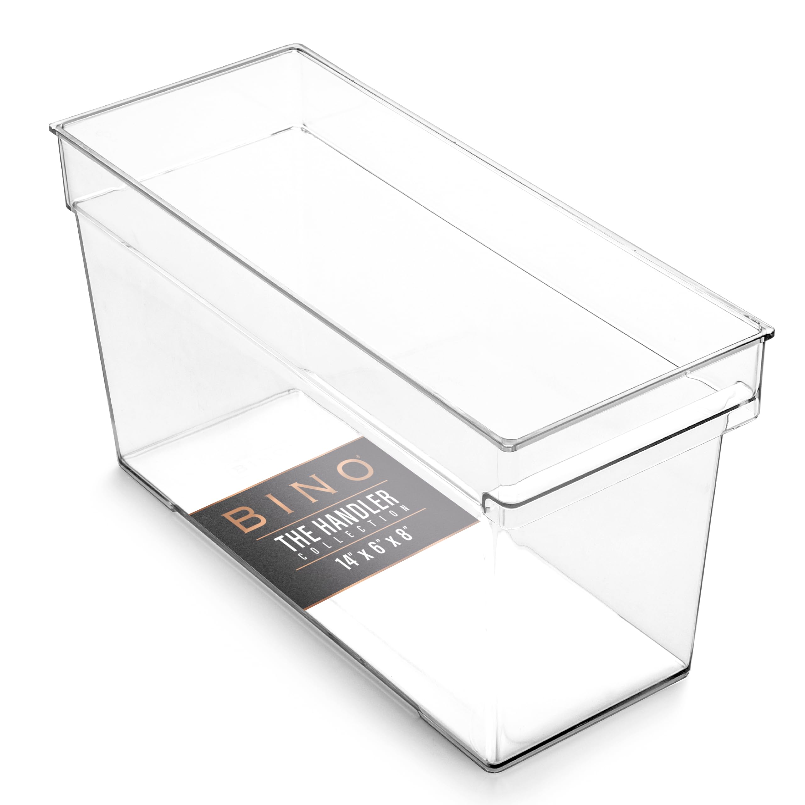 BINO Plastic Storage Bins - Deep Medium Size Multipurpose Organizer Containers | Clear Stackable Kitchen Pantry & Freezer Organizers for Home Storage | Perfect for Food, Toys, Clothes & Office Supplies Organization